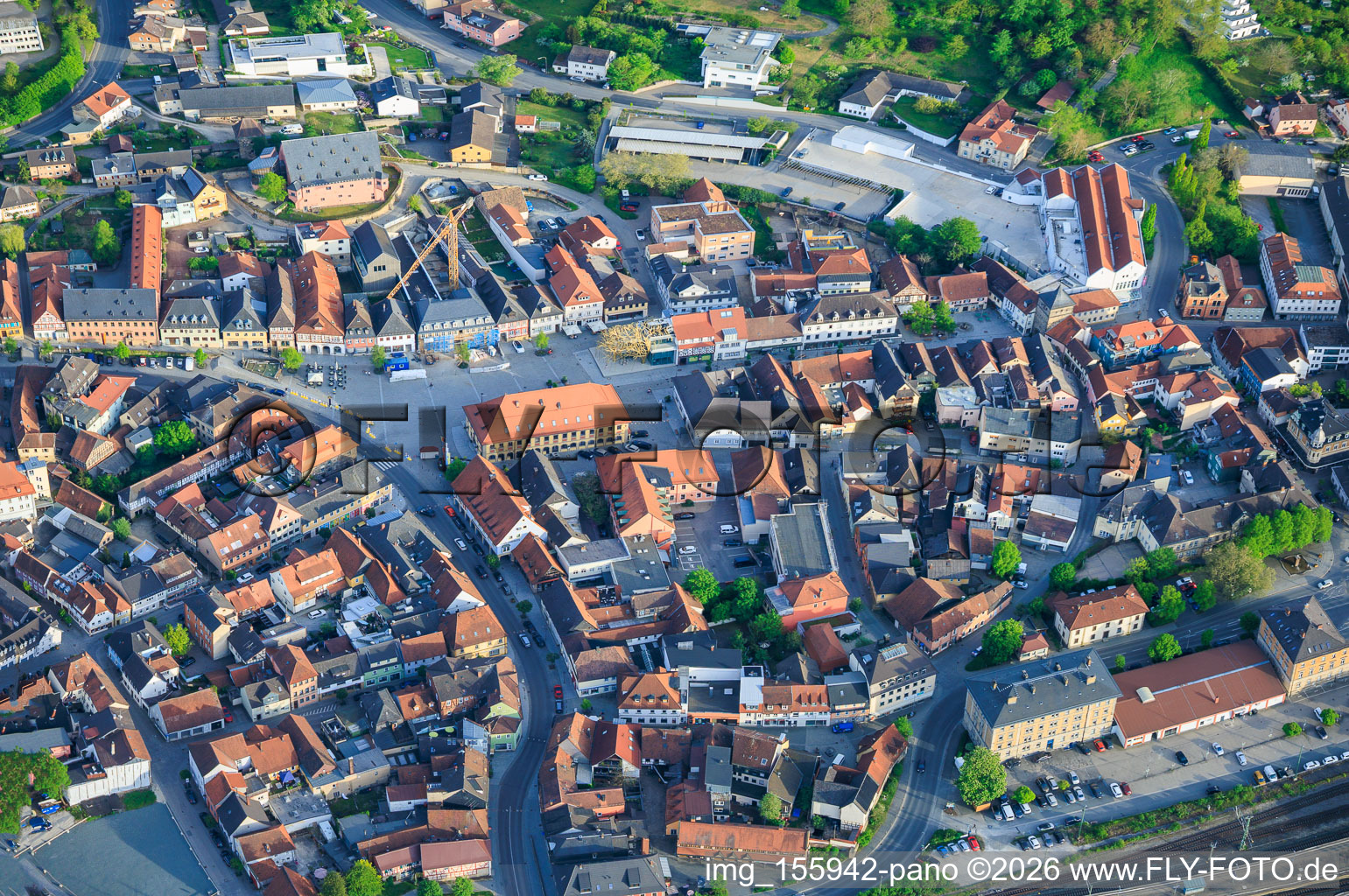 Marketplace in the district Burgberg in Lichtenfels in the state Bavaria, Germany