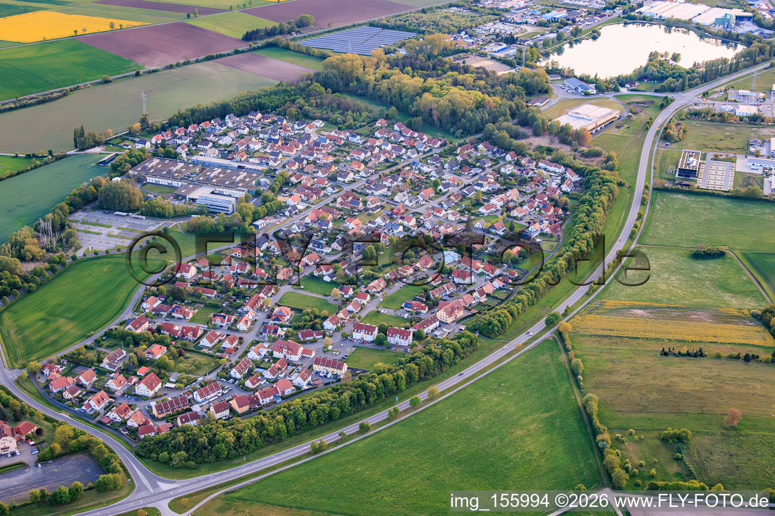 From the northeast in the district Kleinaugsfeld in Haßfurt in the state Bavaria, Germany