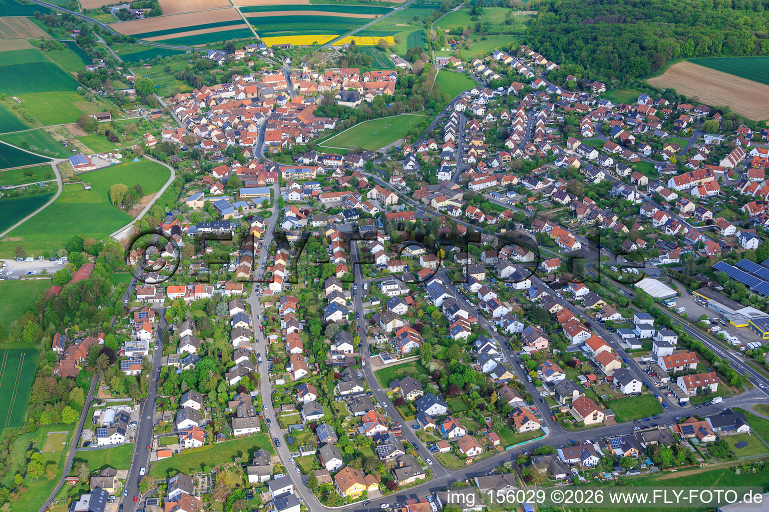 From the southeast in Euerbach in the state Bavaria, Germany