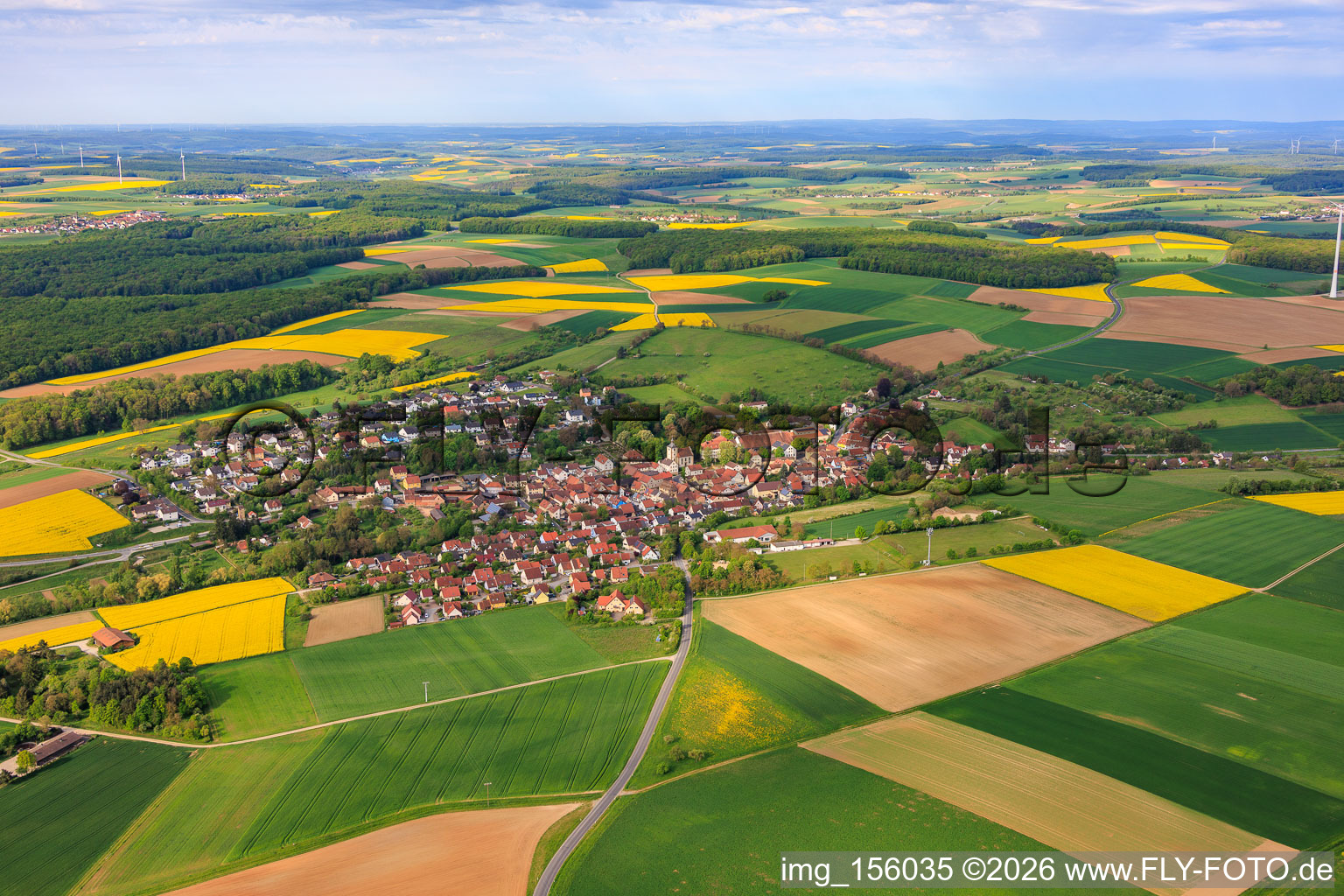 From the northeast in the district Obbach in Euerbach in the state Bavaria, Germany