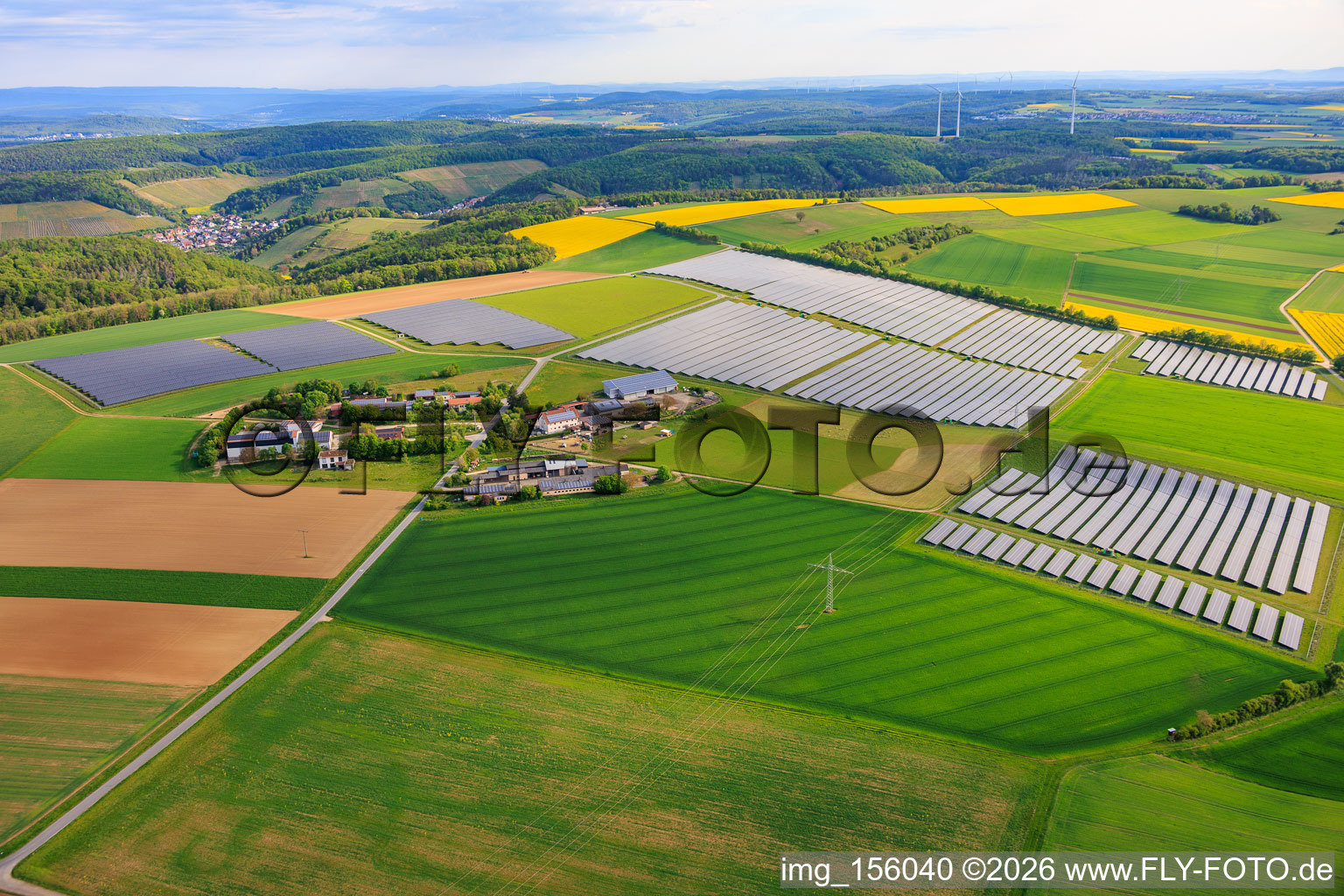Solar park Ramsthal at Zehntfreyhof in Ramsthal in the state Bavaria, Germany