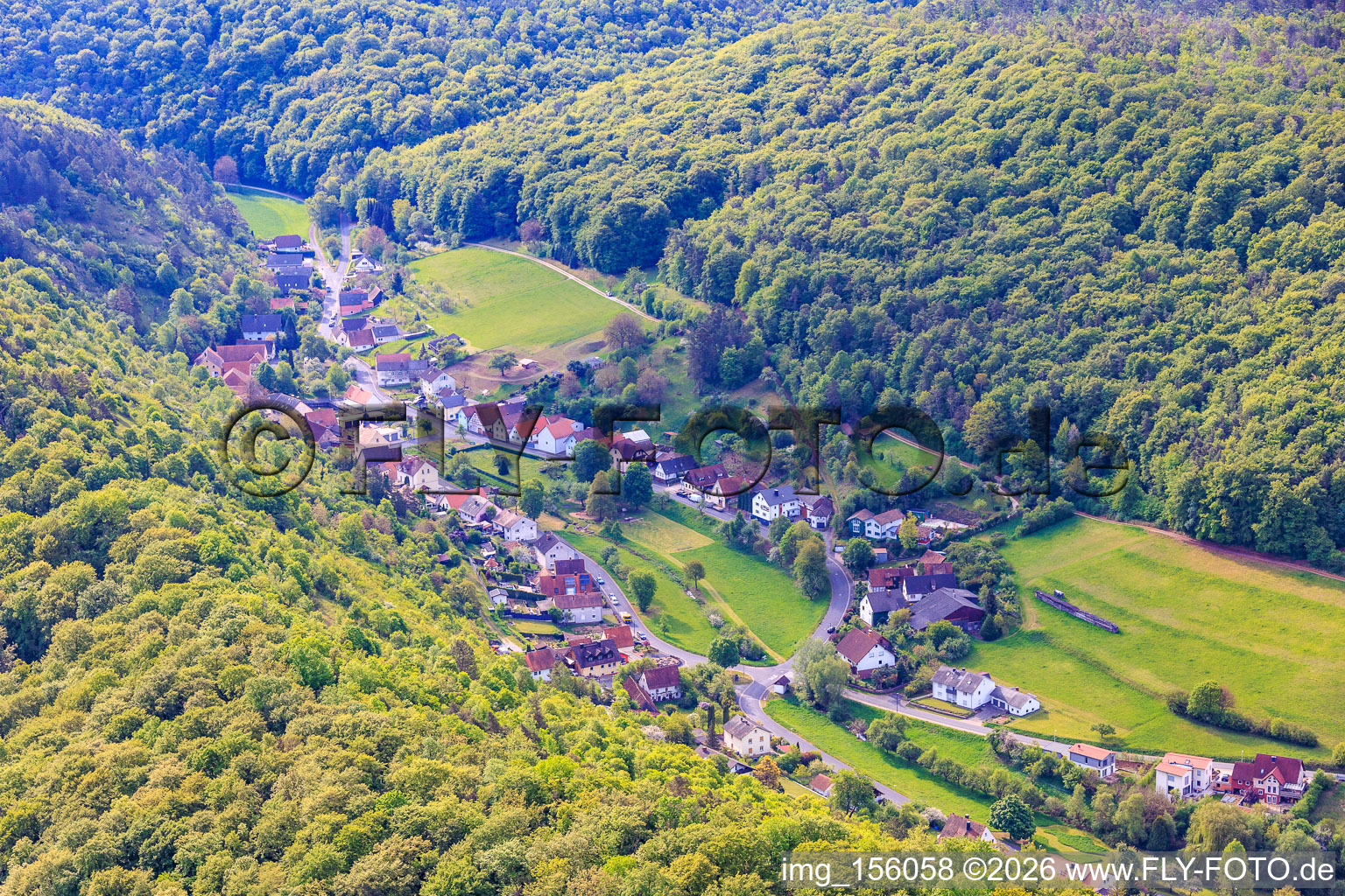 From the northwest in the district Engenthal in Elfershausen in the state Bavaria, Germany