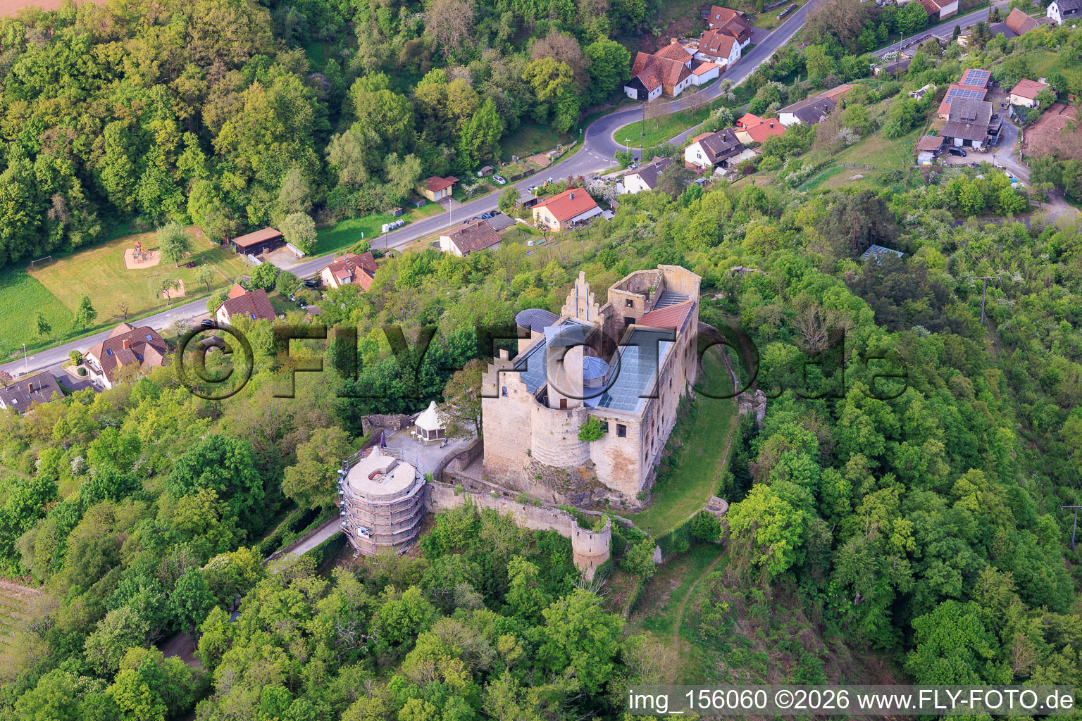 Trimburg Castle from the east in the district Trimberg in Elfershausen in the state Bavaria, Germany