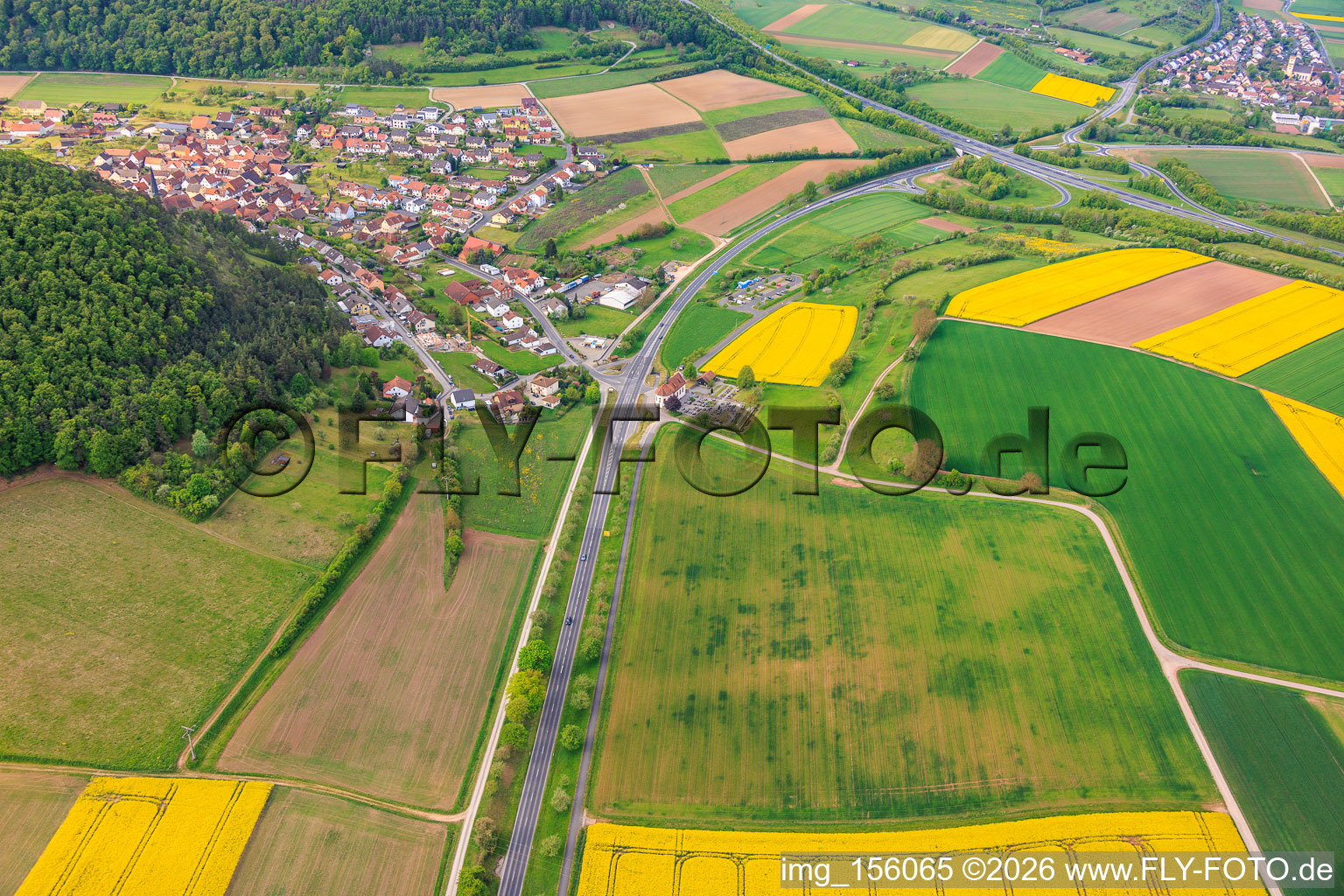 From the northeast in the district Machtilshausen in Elfershausen in the state Bavaria, Germany