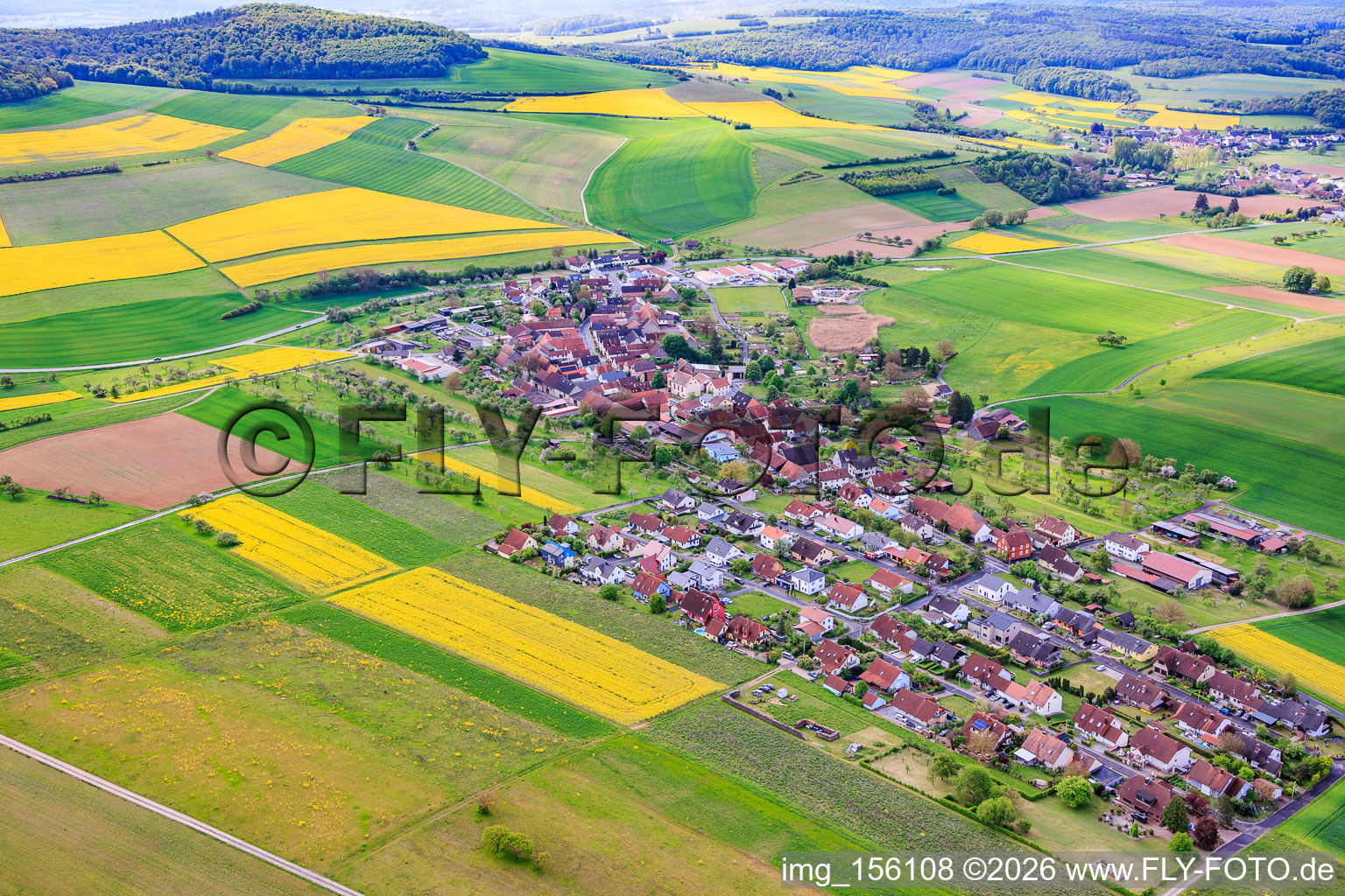 From the northwest in the district Weyersfeld in Karsbach in the state Bavaria, Germany