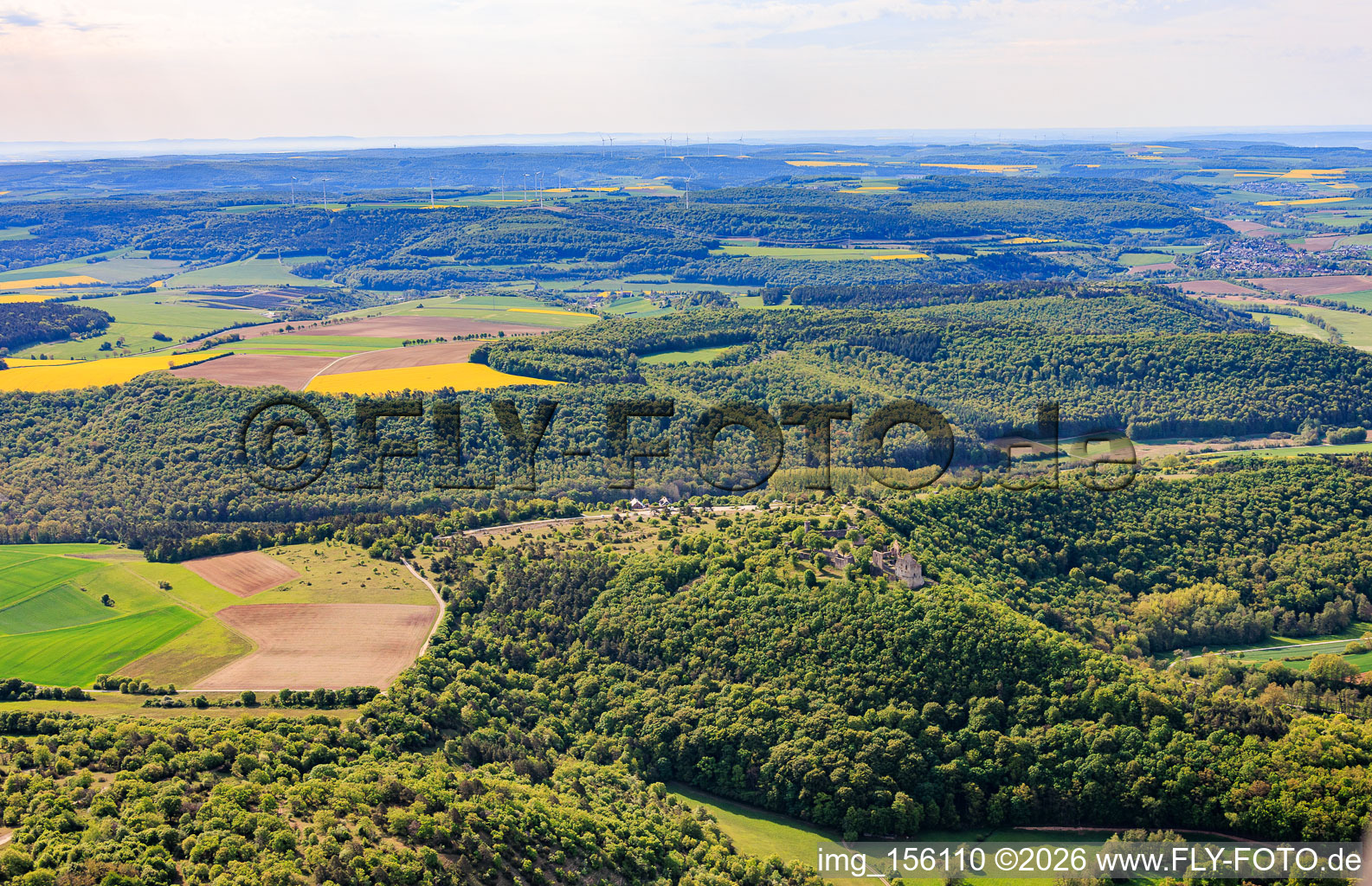 Nature reserve “Ruine Homburg” and Homburg castle ruins near Gössenheim in Gössenheim in the state Bavaria, Germany