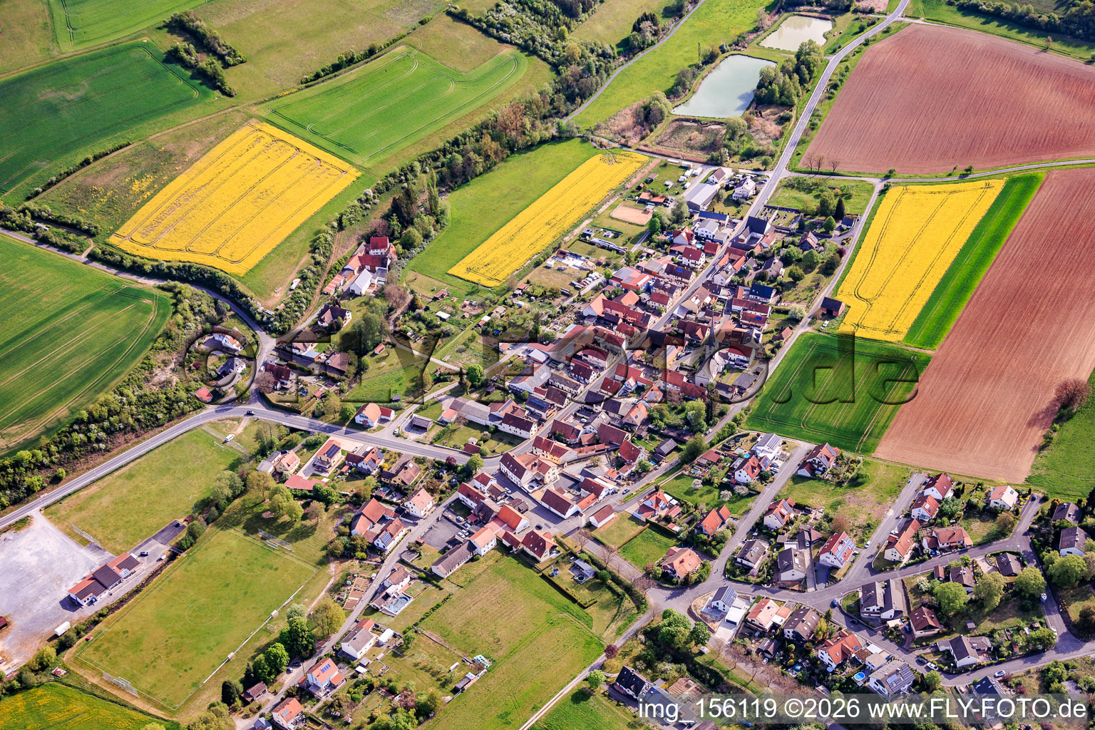 From the southwest in the district Bühler in Eußenheim in the state Bavaria, Germany