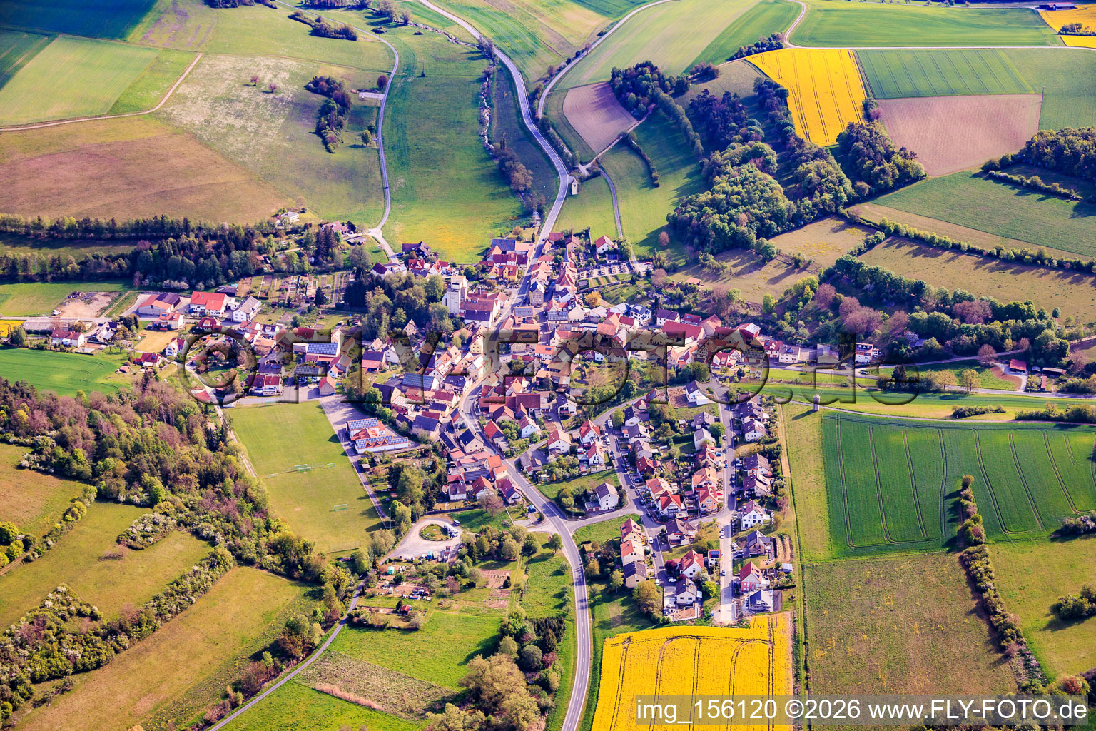 From the southwest in the district Hundsbach in Eußenheim in the state Bavaria, Germany
