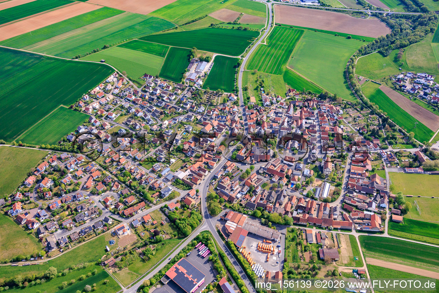 From the southwest in the district Zeuzleben in Werneck in the state Bavaria, Germany