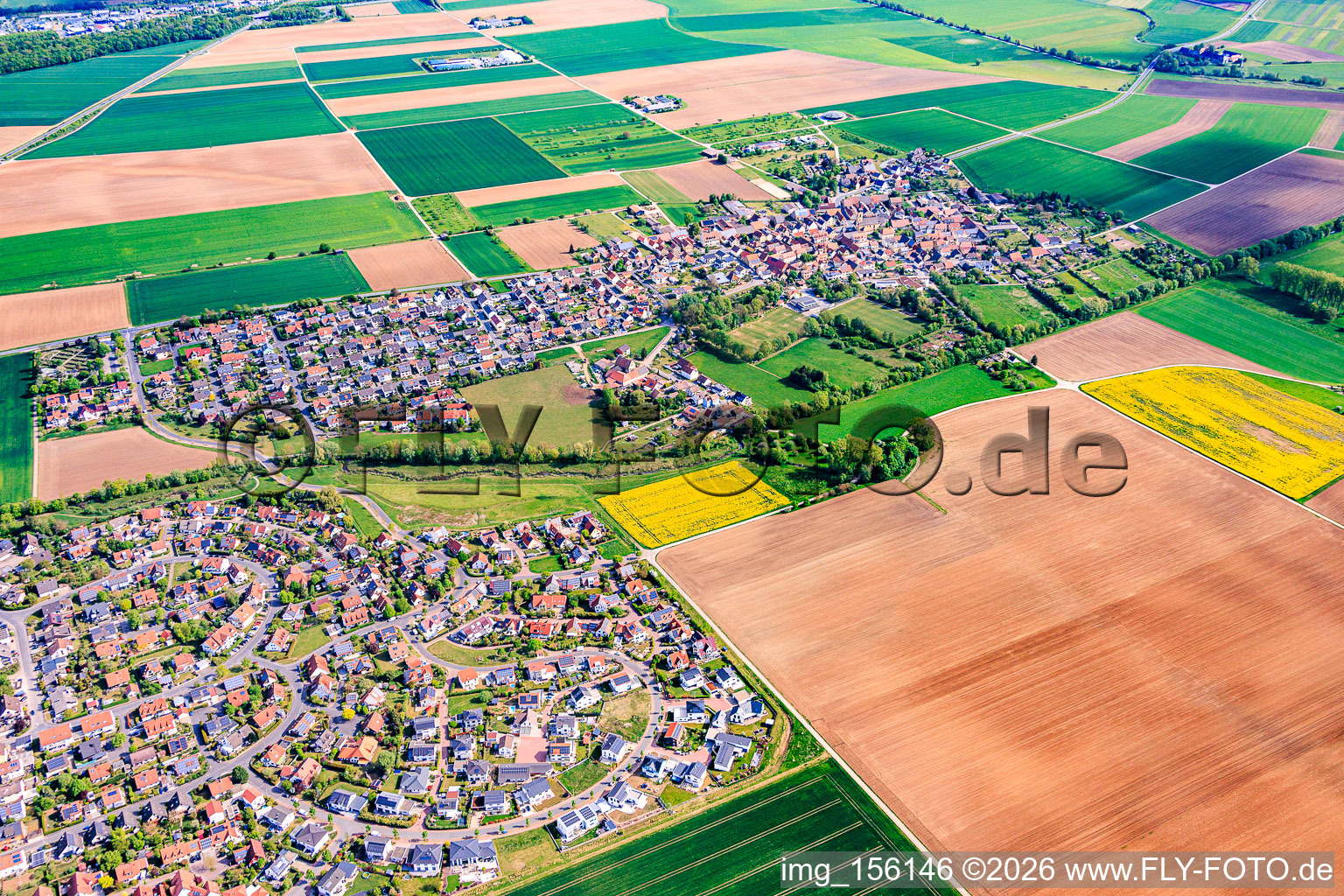 From the southwest in the district Ettleben in Werneck in the state Bavaria, Germany