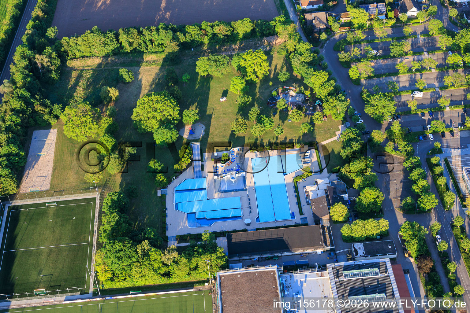 At the swimming pool in Offenbach an der Queich in the state Rhineland-Palatinate, Germany