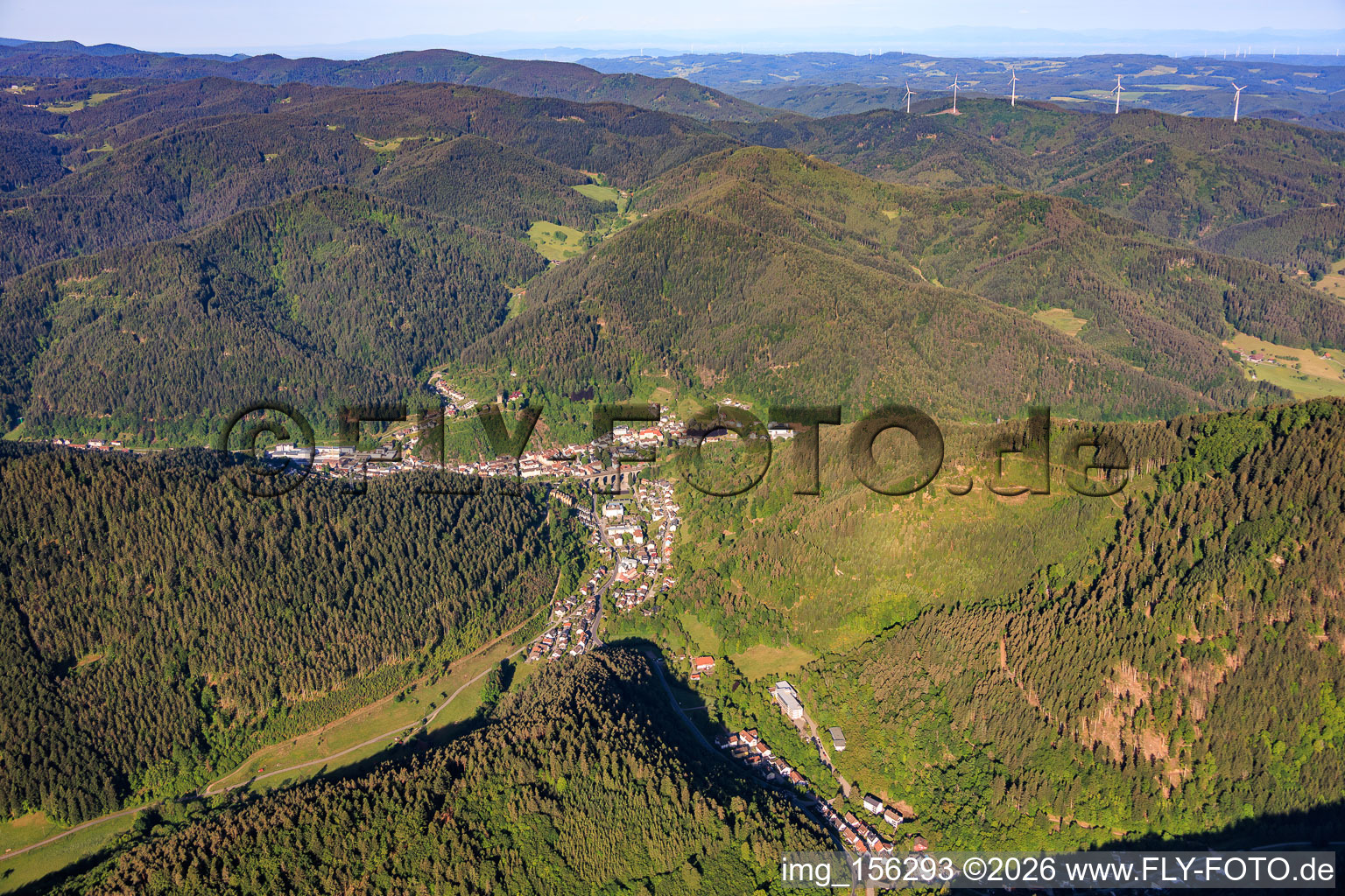 City view from the northeast in Hornberg in the state Baden-Wuerttemberg, Germany