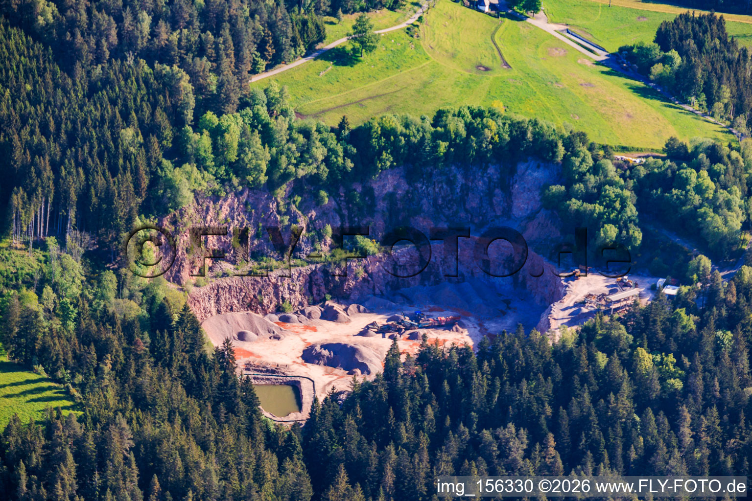 Quarry from the southwest in the district Tennenbronn in Schramberg in the state Baden-Wuerttemberg, Germany