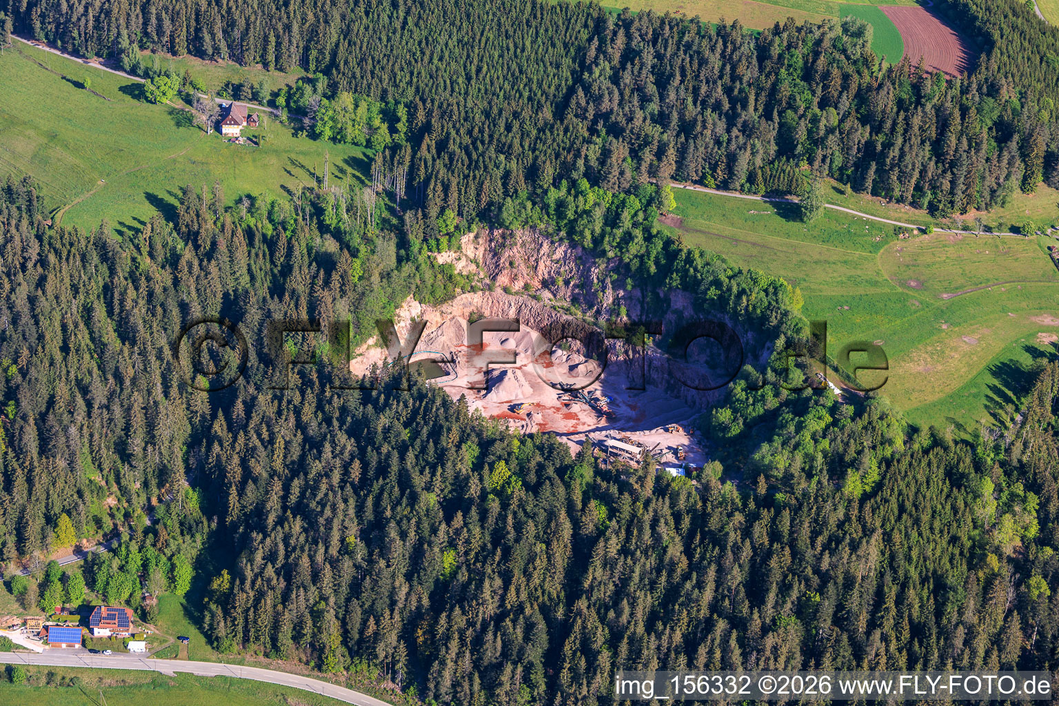 Quarry from the south in the district Tennenbronn in Schramberg in the state Baden-Wuerttemberg, Germany