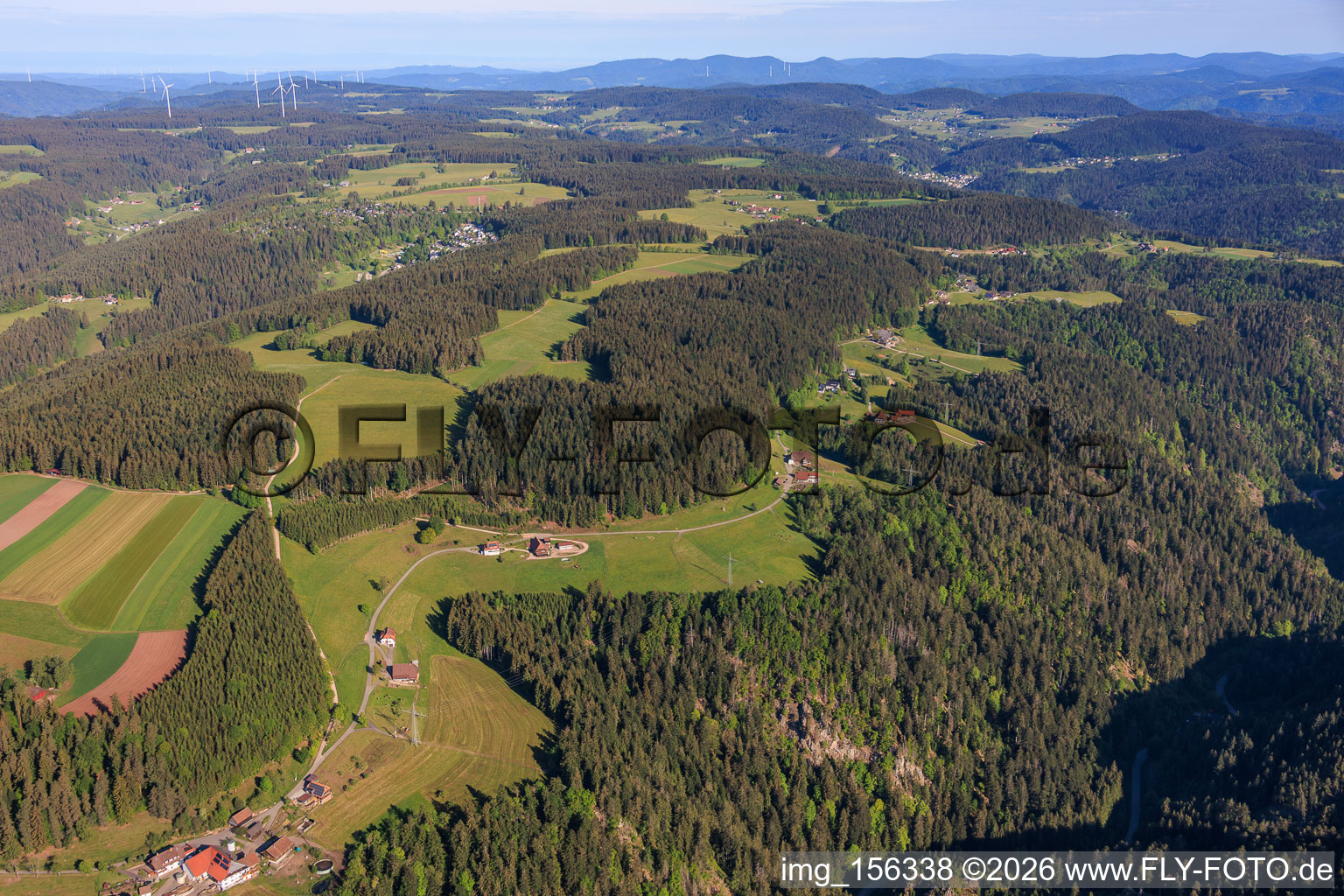 Ramstein district from the southeast in the district Tennenbronn in Schramberg in the state Baden-Wuerttemberg, Germany