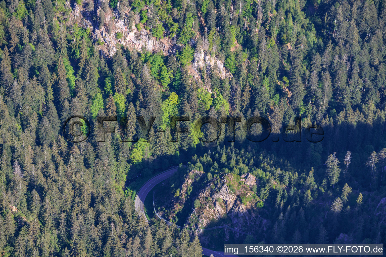 Rocks in the Black Forest along the L715 in the district Tennenbronn in Schramberg in the state Baden-Wuerttemberg, Germany
