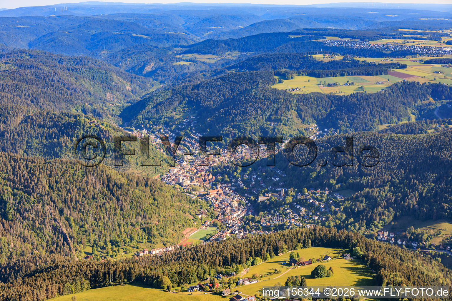 City view from the south in Schramberg in the state Baden-Wuerttemberg, Germany