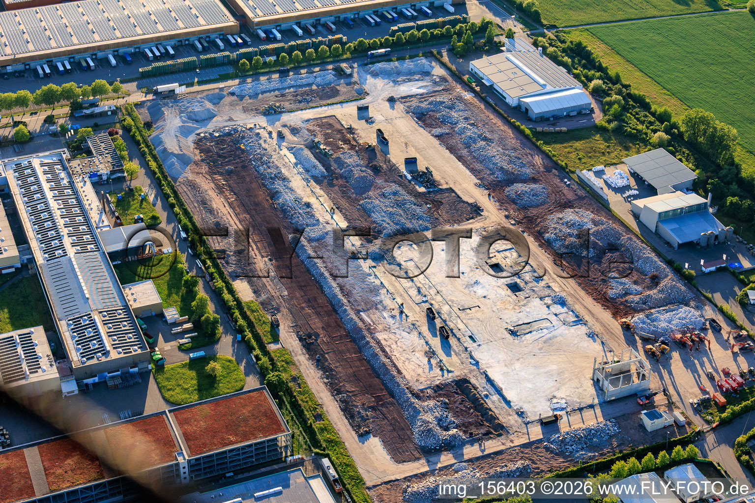 Landau East industrial area with the demolition site of the former Ronal GmbH site (formerly Alcan Aluminium-Presswerk Pfalz GmbH), which has been closed since 2005. in Landau in der Pfalz in the state Rhineland-Palatinate, Germany
