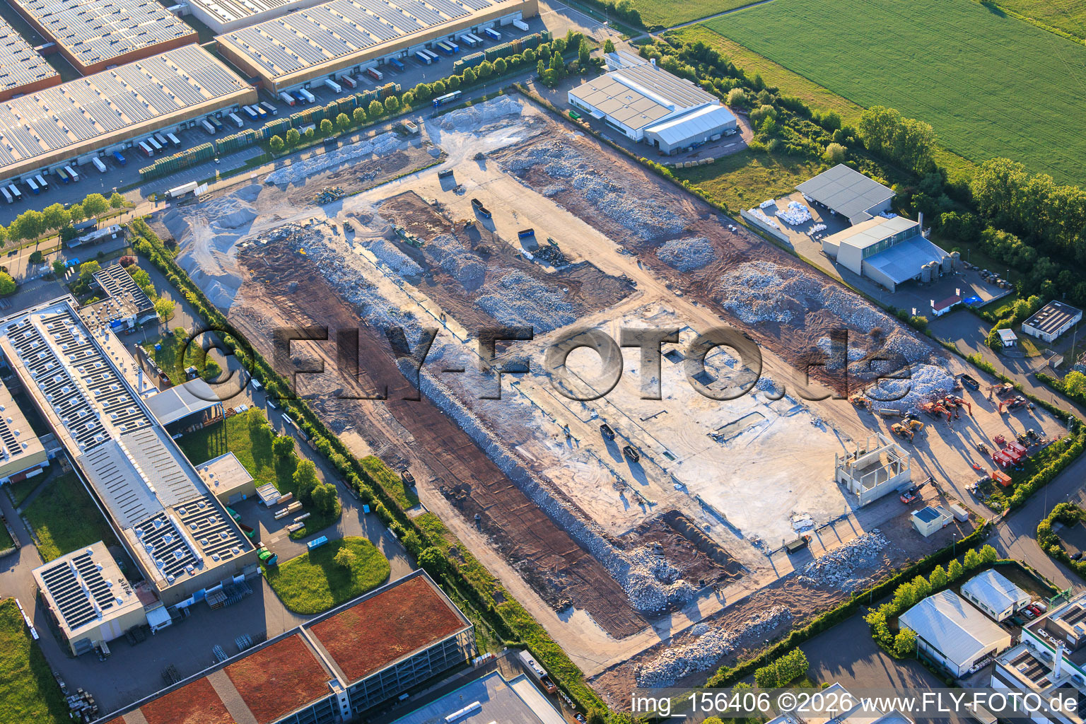 Landau East industrial area with the demolition site of the former Ronal GmbH site (formerly Alcan Aluminium-Presswerk Pfalz GmbH), which has been closed since 2005. in Landau in der Pfalz in the state Rhineland-Palatinate, Germany