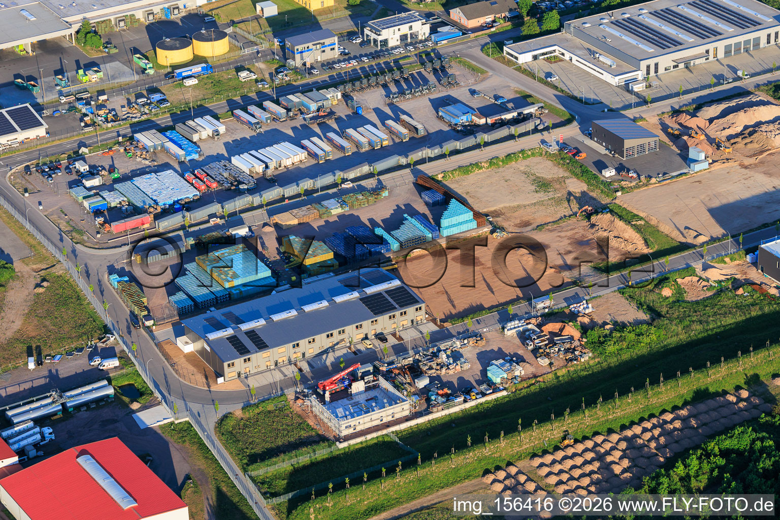 Expansion of the interpark industrial area in Niedersand in Offenbach an der Queich in the state Rhineland-Palatinate, Germany