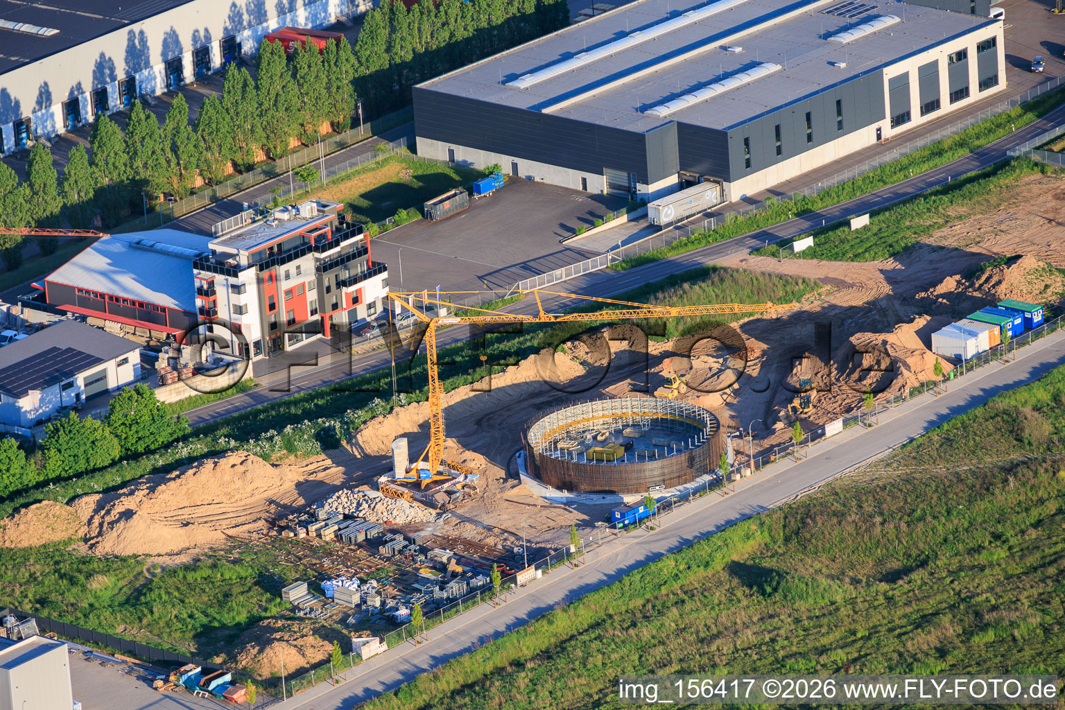 Expansion of the interpark industrial area in Niedersand in Offenbach an der Queich in the state Rhineland-Palatinate, Germany