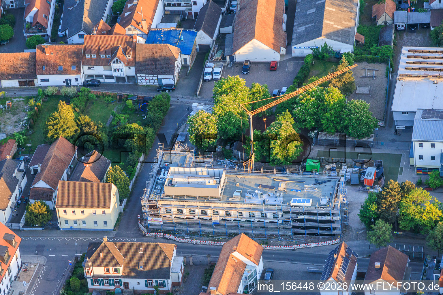 Construction site for the new cafeteria at the Ludwig-Riedinger Elementary School in Kandel in the state Rhineland-Palatinate, Germany