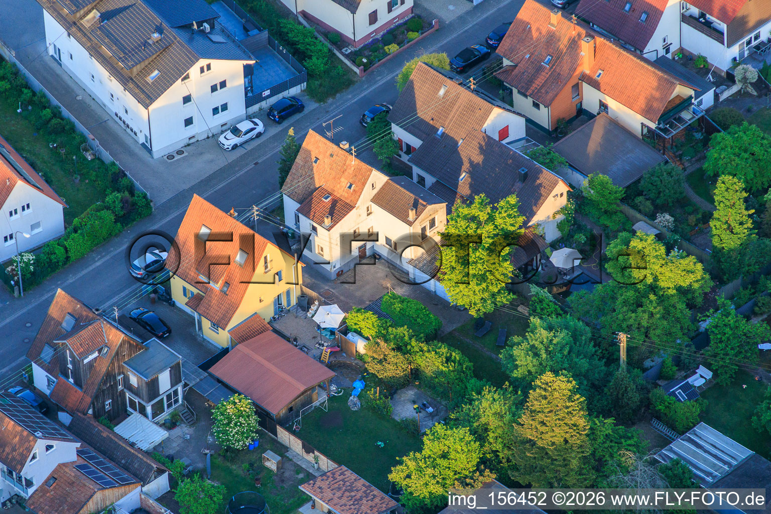 Waldstraße in the garden city settlement in Kandel in the state Rhineland-Palatinate, Germany