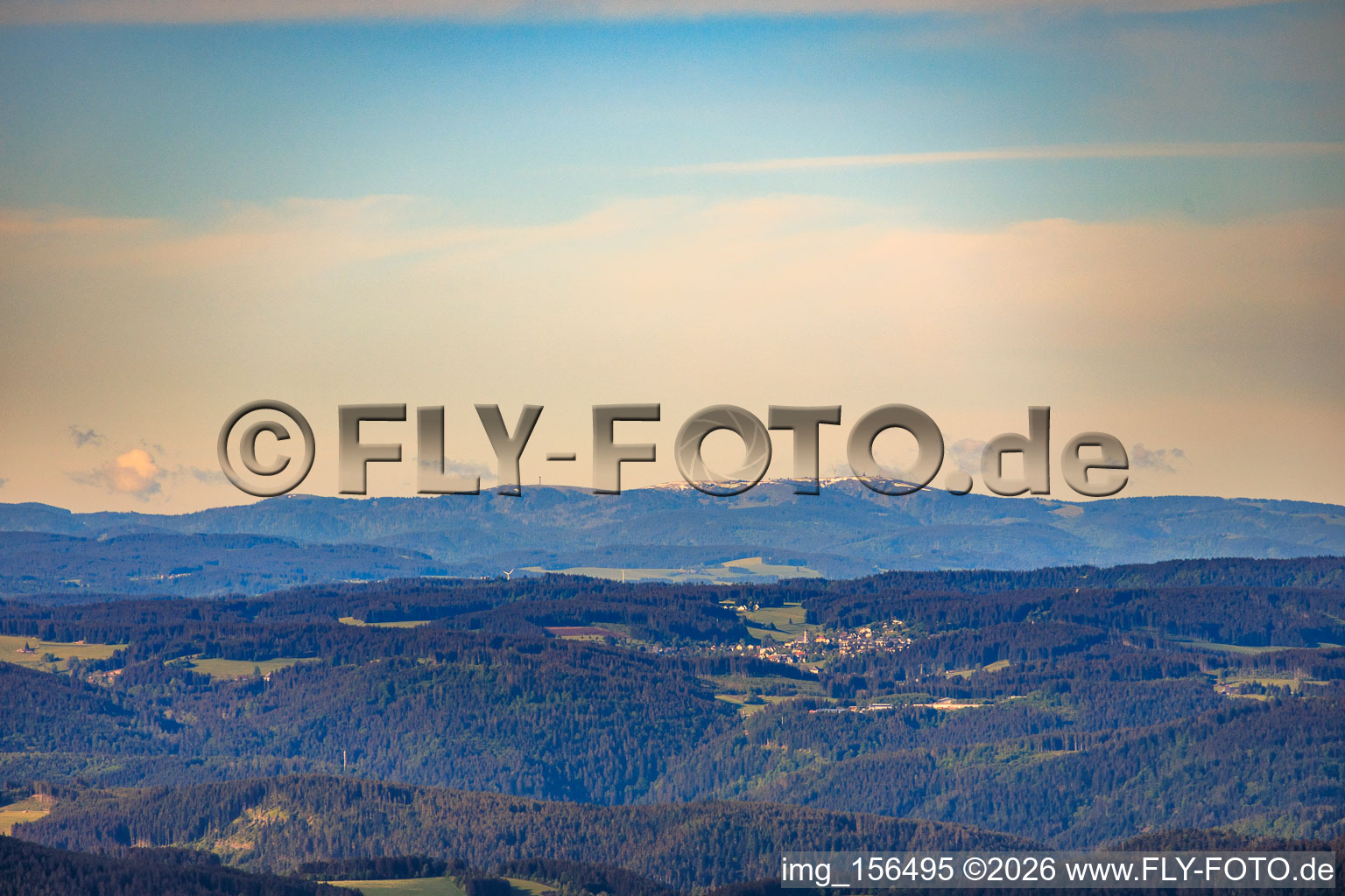 Snow on the Feldberg in mid-May from the northeast in the district Rinken in Hinterzarten in the state Baden-Wuerttemberg, Germany