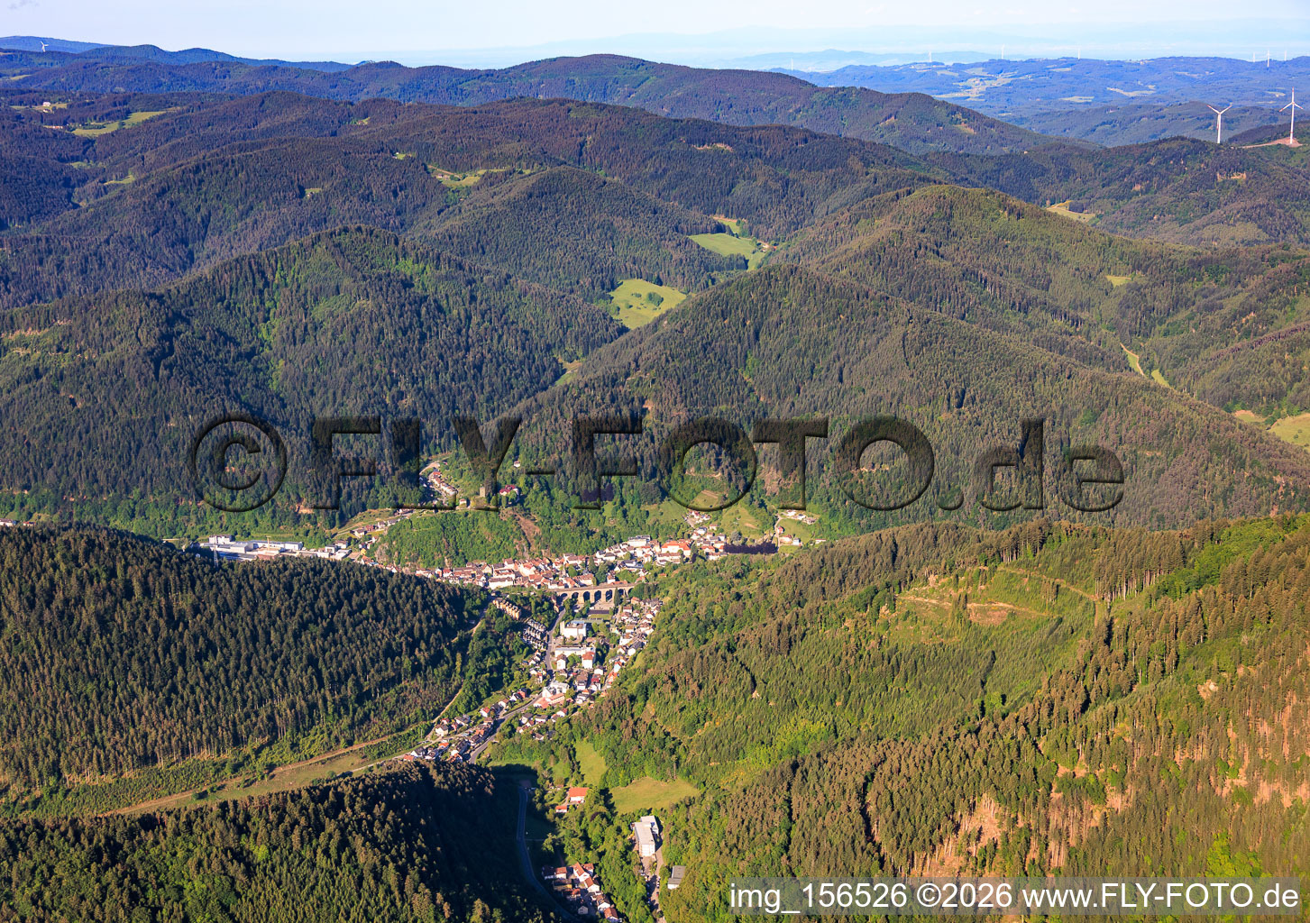 City view from the northeast in Hornberg in the state Baden-Wuerttemberg, Germany