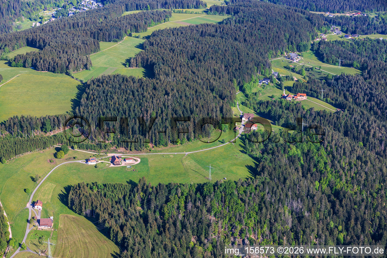 Ramstein district from the southeast in the district Tennenbronn in Schramberg in the state Baden-Wuerttemberg, Germany