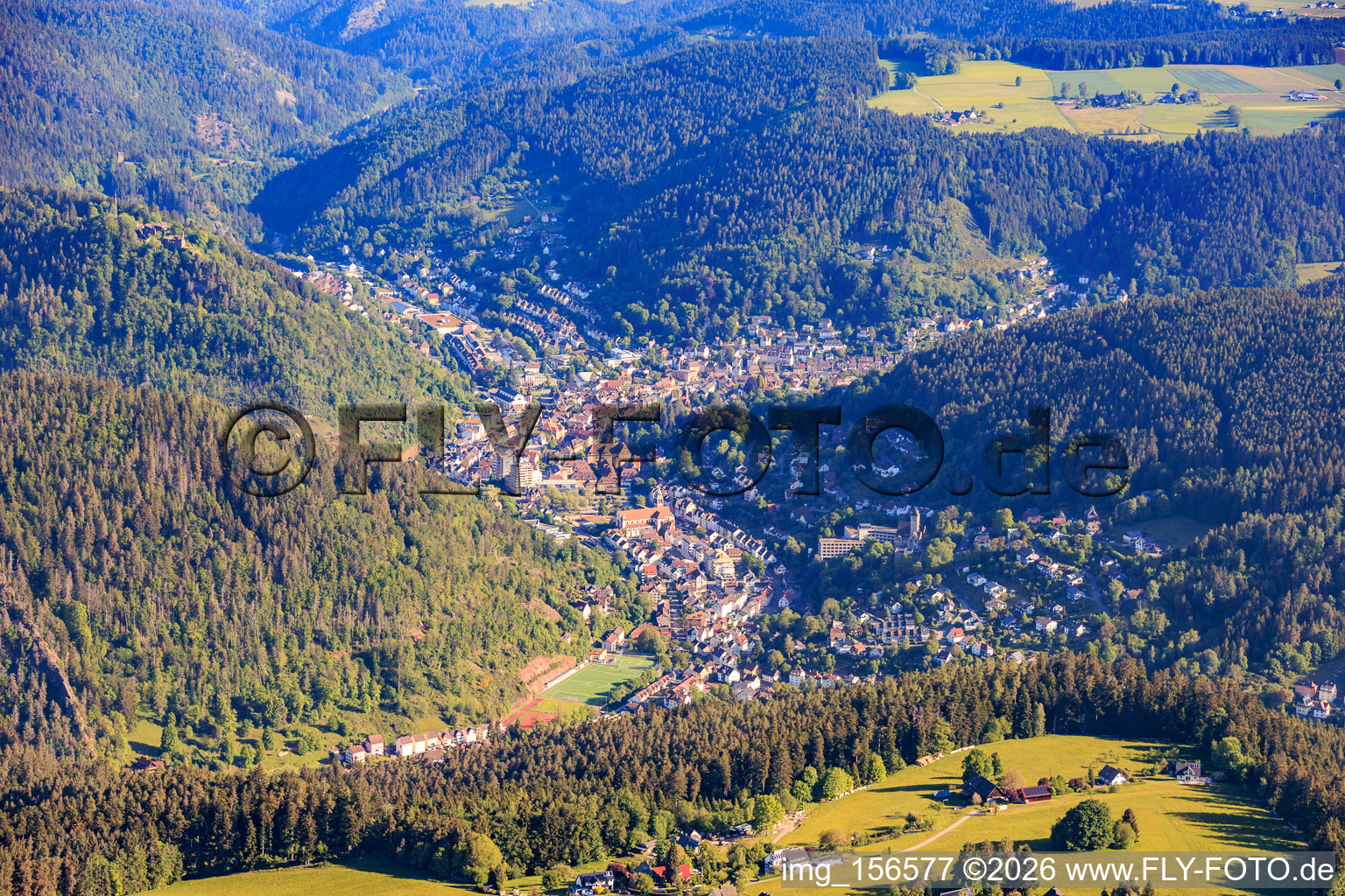 City view from the south in Schramberg in the state Baden-Wuerttemberg, Germany