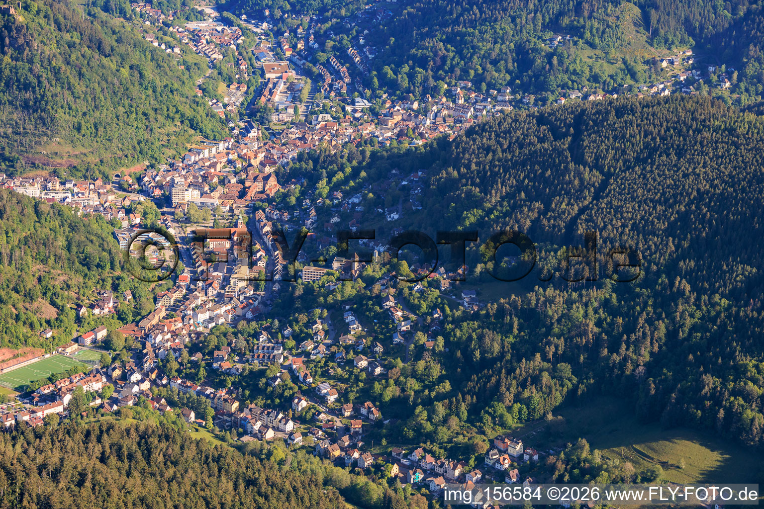 City view from the south in Schramberg in the state Baden-Wuerttemberg, Germany