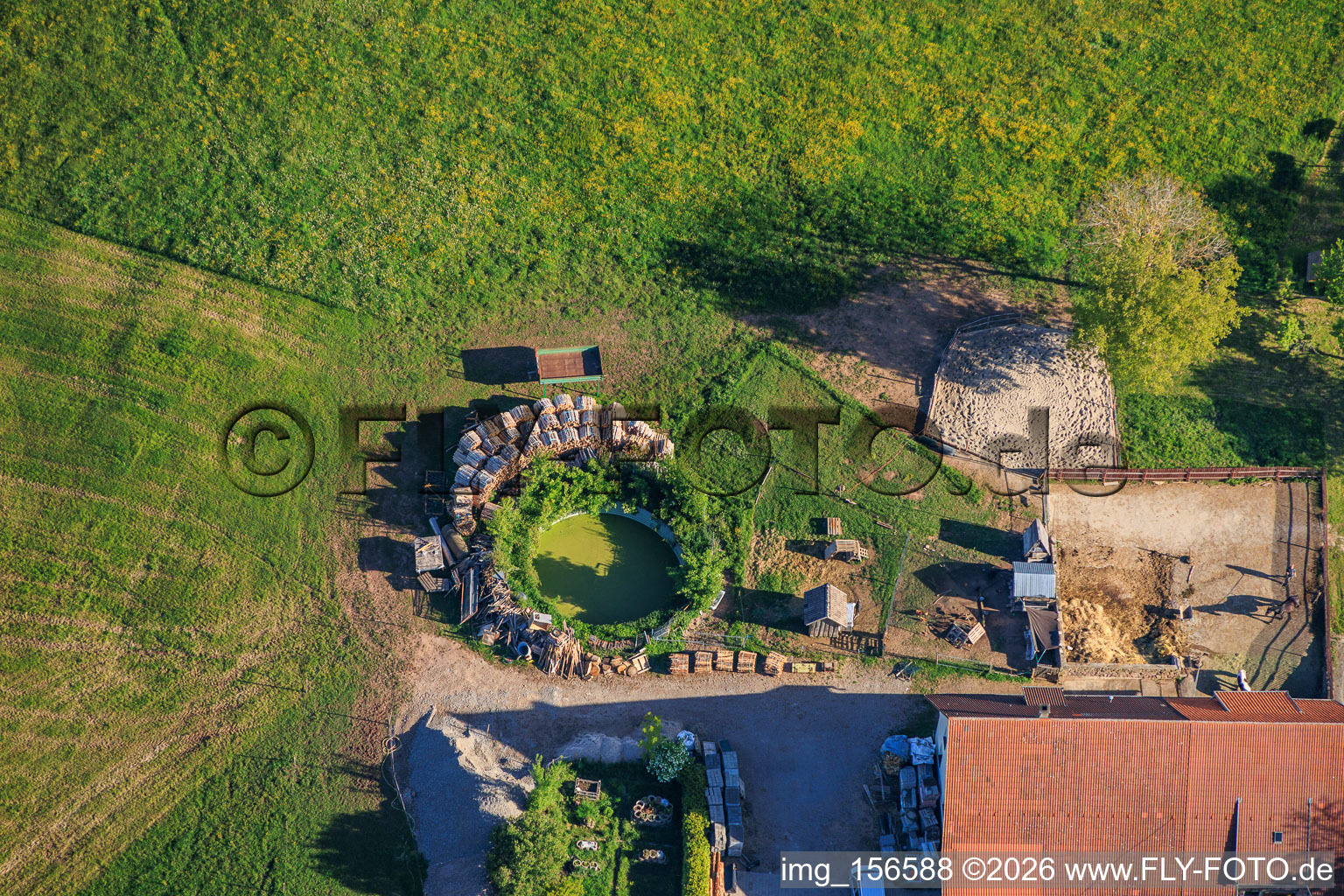 Biotope at the Hutneck motorhome site in Schramberg in the state Baden-Wuerttemberg, Germany