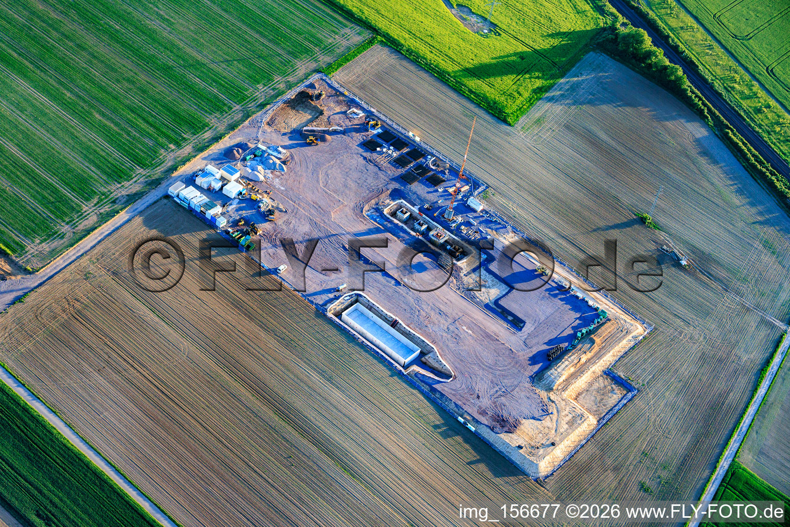 Construction site of the second drilling site on the Trappelberg of the Lionheart project by Vulcan Energy for the future climate-neutral heat supply of the city of Landau as well as lithium extraction and electricity production through ORC plant in Rohrbach in the state Rhineland-Palatinate, Germany
