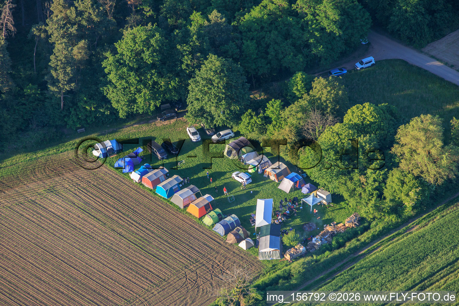 Pentecost tent camp at Erlenbach in Kandel in the state Rhineland-Palatinate, Germany