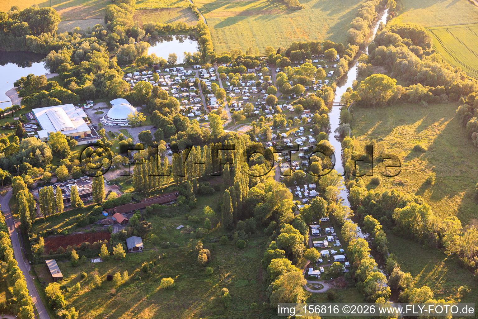 Camping resort Rülzheim in Rülzheim in the state Rhineland-Palatinate, Germany
