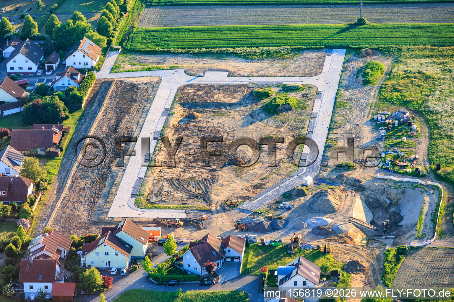 Development of the new residential area "In den Kieseläckern" in Herxheimweyher in the state Rhineland-Palatinate, Germany