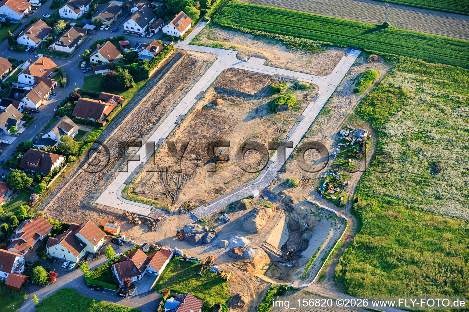 Development of the new residential area "In den Kieseläckern" in Herxheimweyher in the state Rhineland-Palatinate, Germany