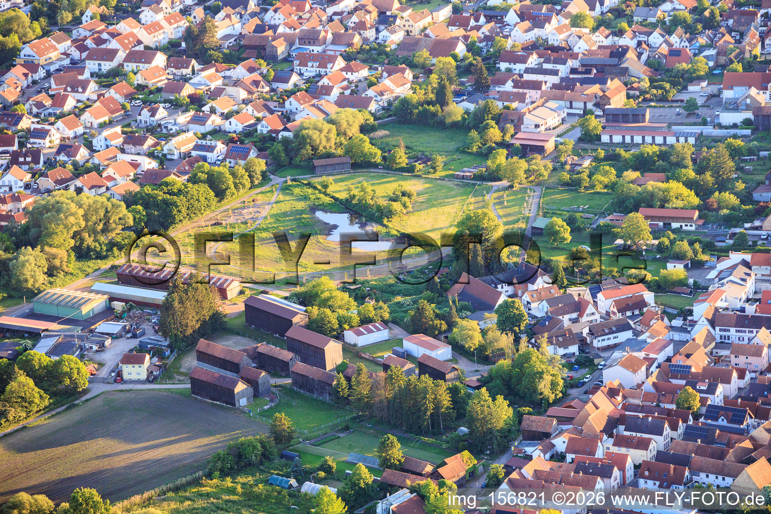 Development of the biotope and orchard "Im Bruch" concept by landscape architect Kurt Garrecht as an inner-city recreation area on the Klingbach cycle path in Herxheim bei Landau in the state Rhineland-Palatinate, Germany