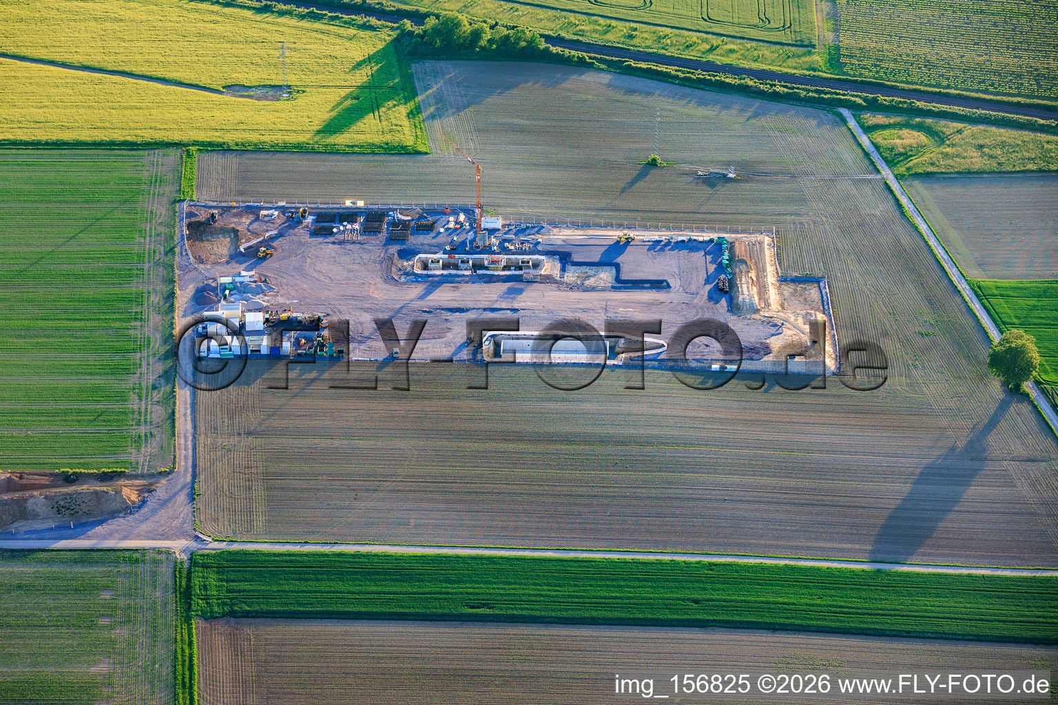 Construction site of the second drilling site on the Trappelberg of the Lionheart project by Vulcan Energy for the future climate-neutral heat supply of the city of Landau as well as lithium extraction and electricity production through ORC plant in Rohrbach in the state Rhineland-Palatinate, Germany