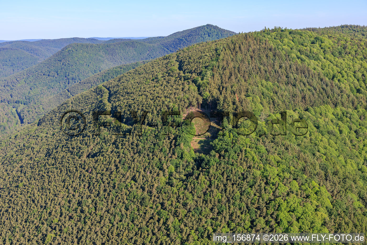 Launch site for paragliders in Weyher in der Pfalz in the state Rhineland-Palatinate, Germany