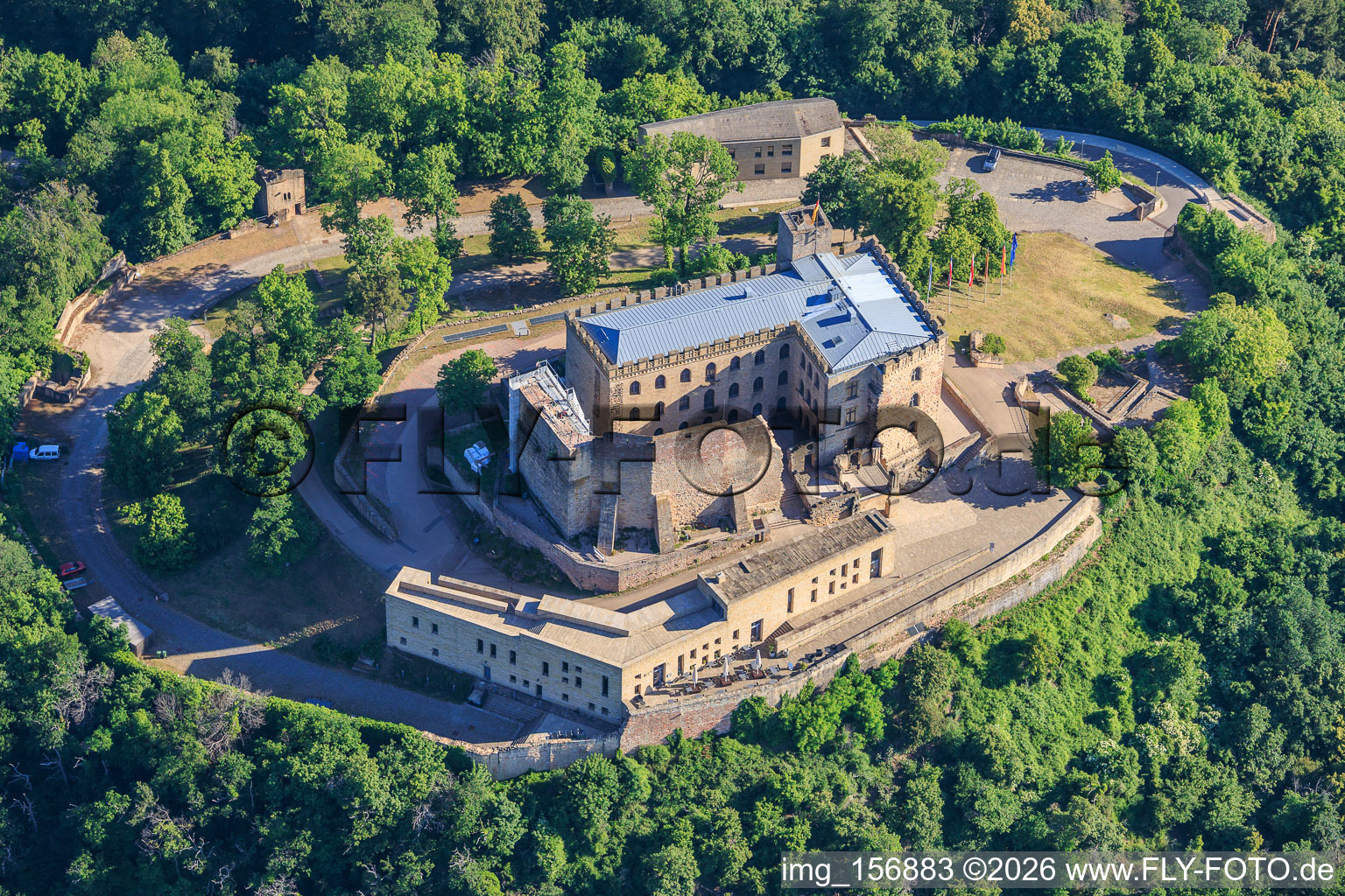 Hambach Castle from the south in the district Diedesfeld in Neustadt an der Weinstraße in the state Rhineland-Palatinate, Germany