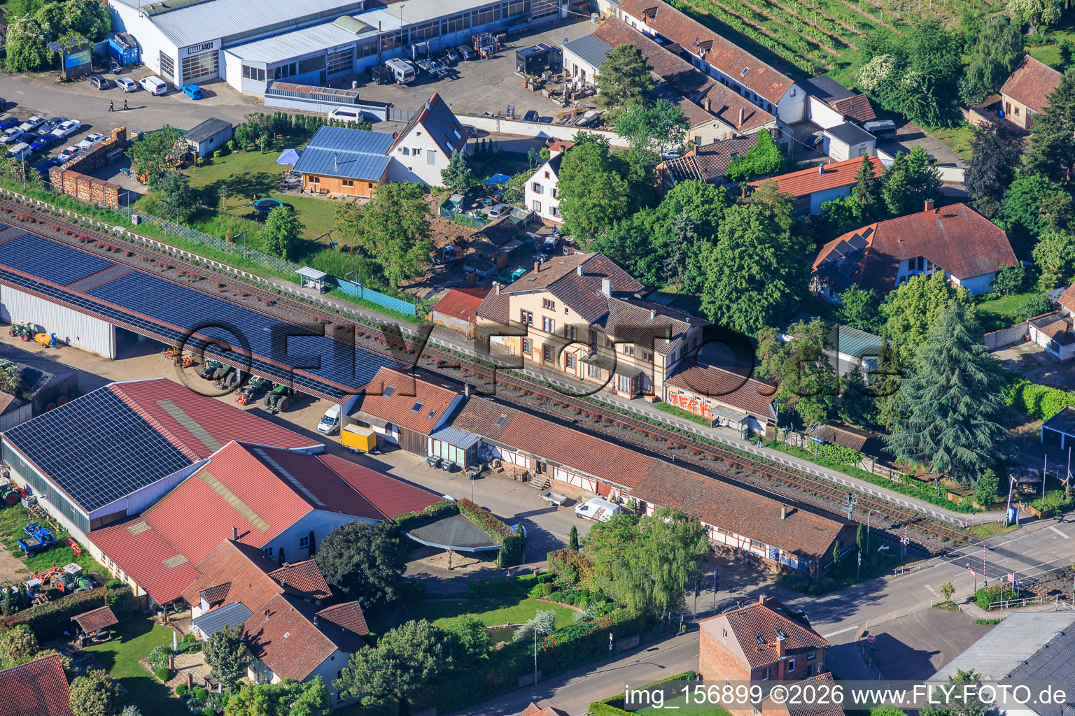 Railroad station in Edesheim in the state Rhineland-Palatinate, Germany