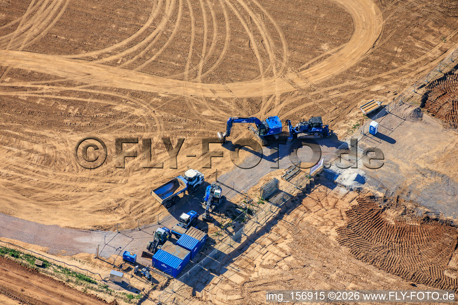 Industrial park D12 with construction site for geothermal power plant and substation by Vulcan in Landau in der Pfalz in the state Rhineland-Palatinate, Germany