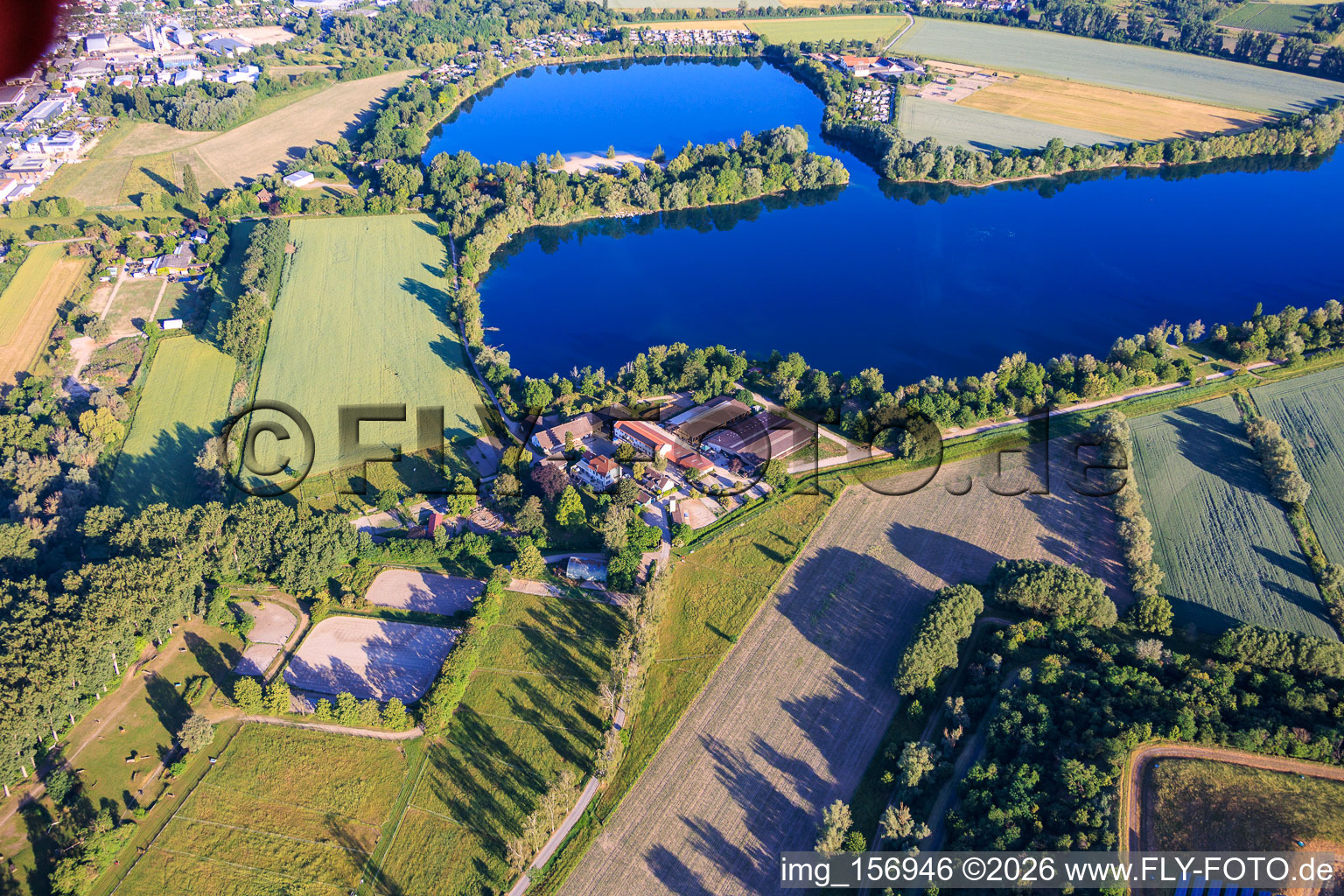 With riding club Speyer eV on the shore of the Wammsee in the district Ludwigshof in Speyer in the state Rhineland-Palatinate, Germany