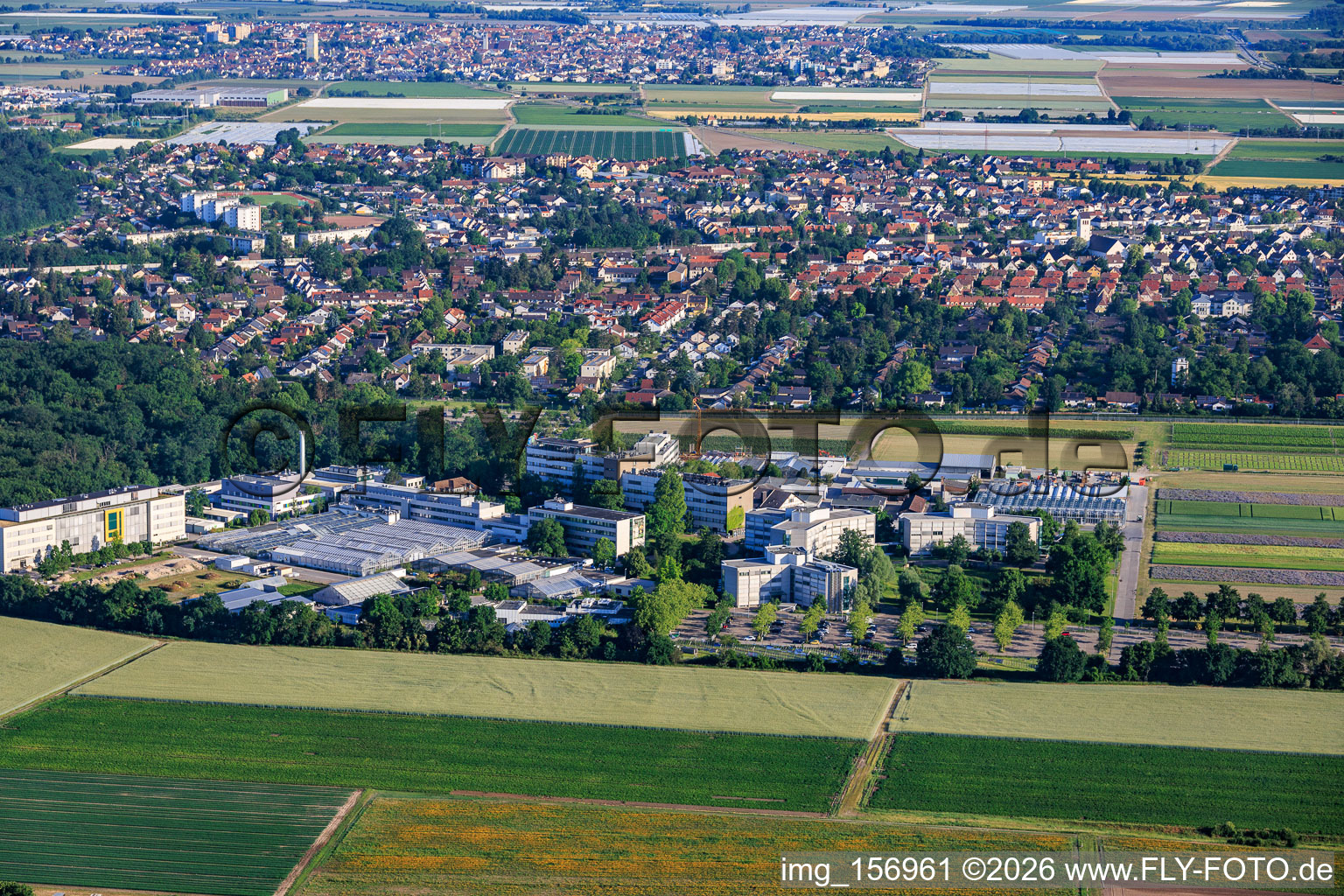 BASF Agricultural Center from the south in Limburgerhof in the state Rhineland-Palatinate, Germany