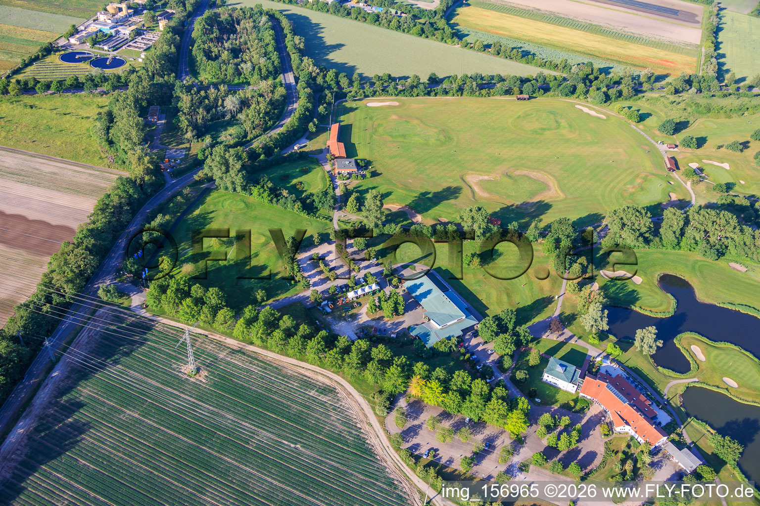 Golfpark Kurpfalz from the northeast in Schifferstadt in the state Rhineland-Palatinate, Germany