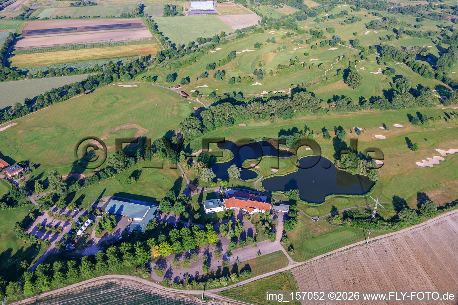 Golfpark Kurpfalz from the east in Limburgerhof in the state Rhineland-Palatinate, Germany
