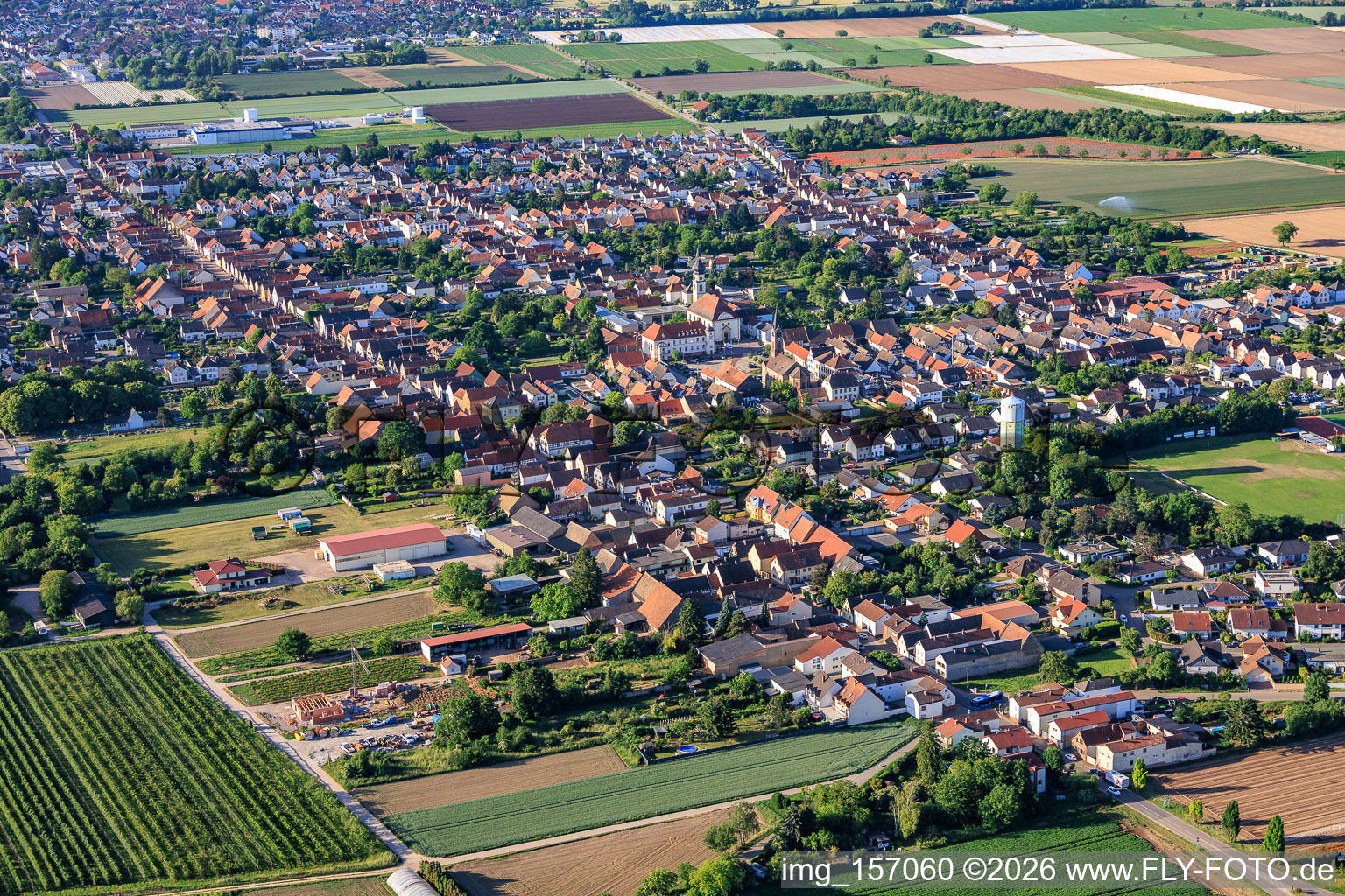 From the north in the district Böhl in Böhl-Iggelheim in the state Rhineland-Palatinate, Germany