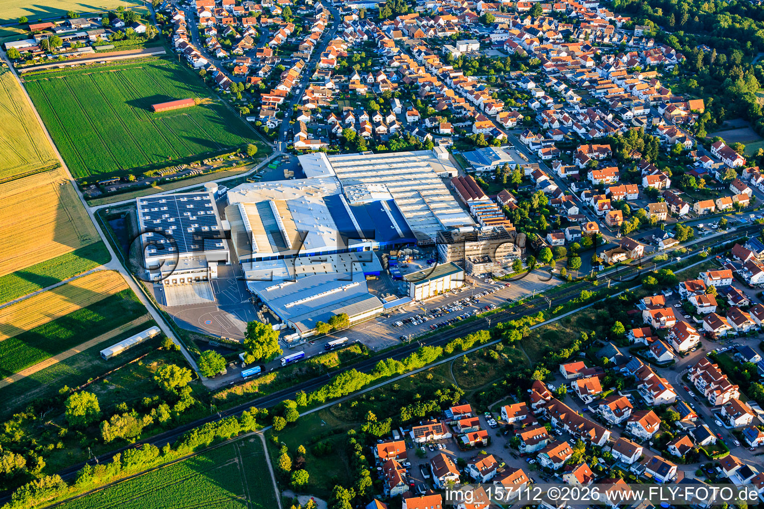 Construction site for the new administration building of Kardex Remstar in Bellheim in the state Rhineland-Palatinate, Germany